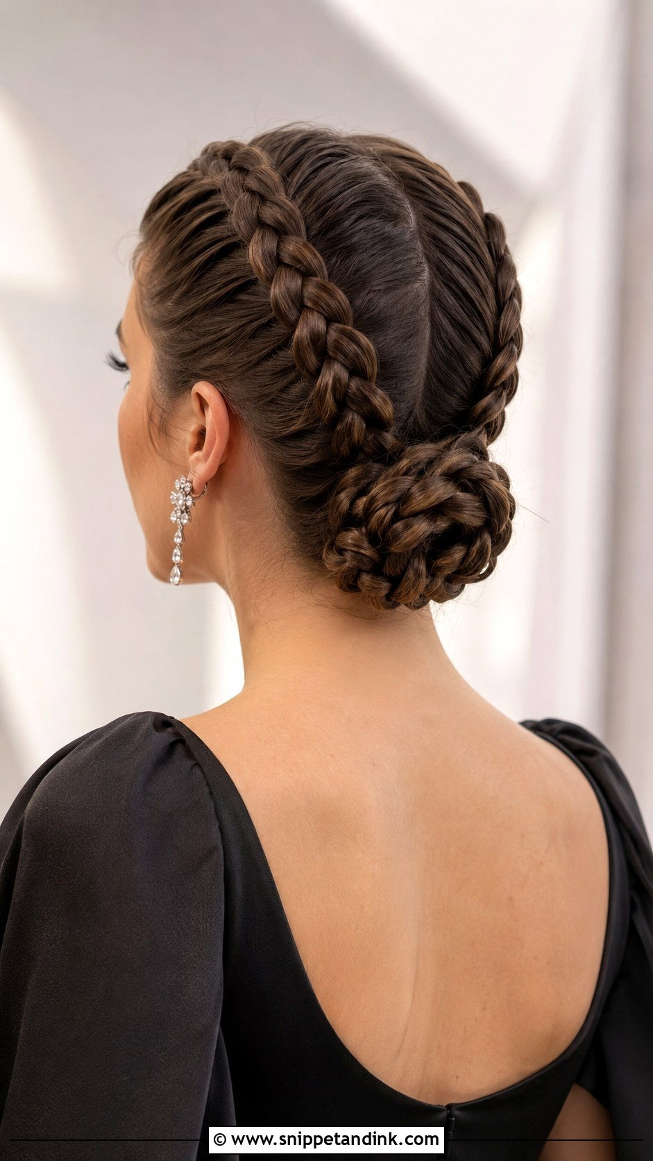 Double Dutch Braids Into a Bun - Snippet and Ink - 20 Wedding Guest Braid Hairstyles