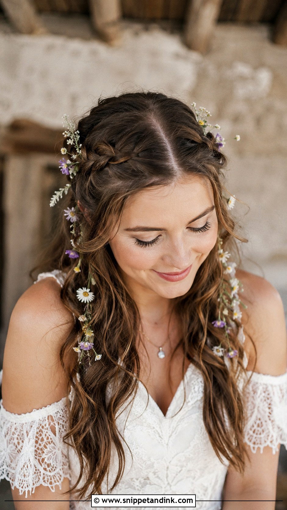 Double Dutch Braids With Flowers - Snippet and Ink - 25 Fairy Wedding Hair Ideas