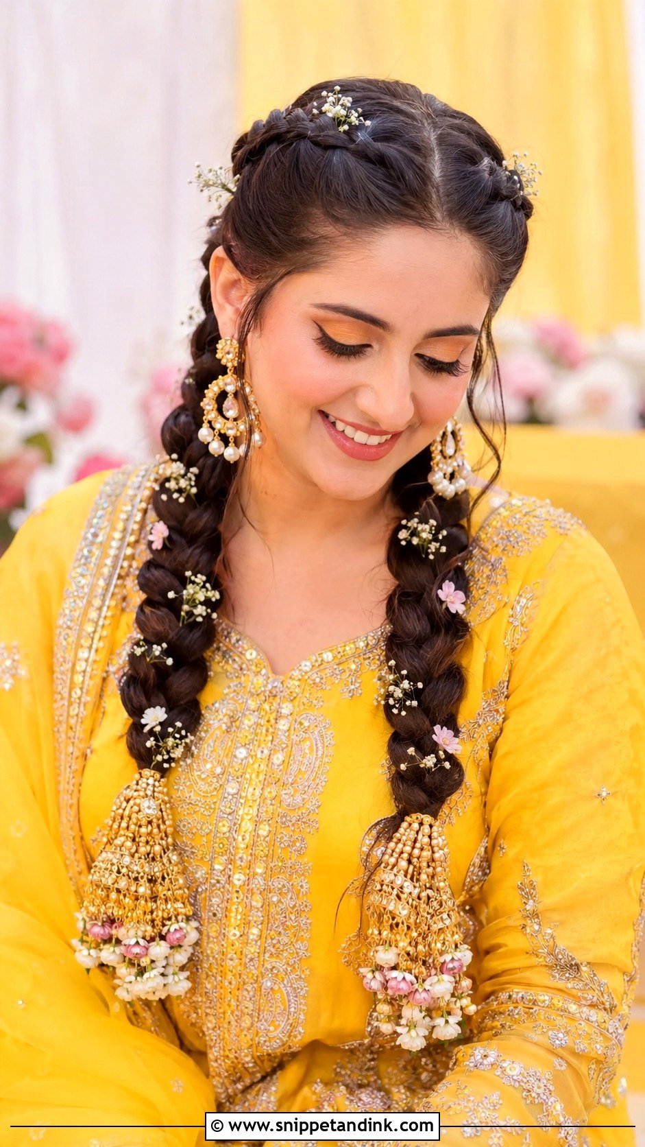 Double Dutch Braids for Mehndi - Snippet and Ink - 30 Mehndi Hairstyles for Bride