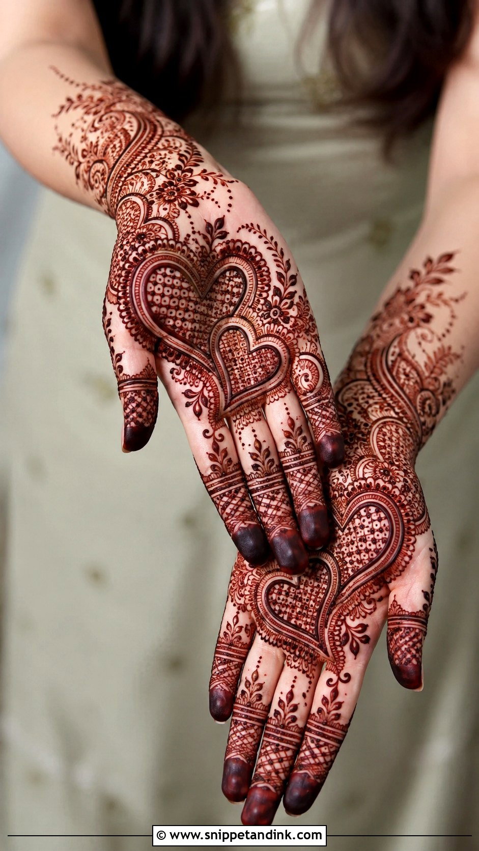 Double Heart Mehndi Design - Snippet and Ink - 30 Heart Mehndi Designs