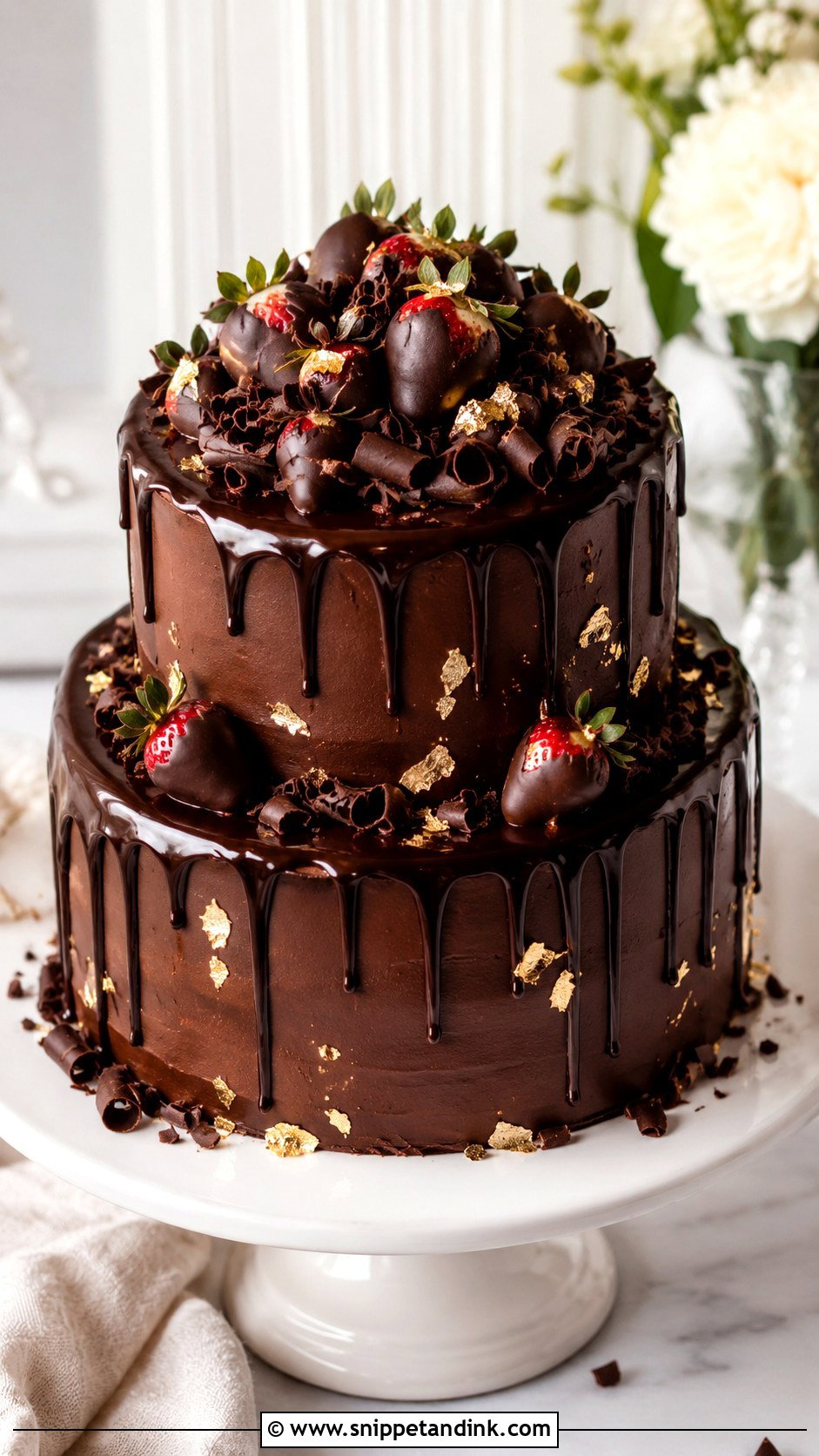 Double Layer Anniversary Cake With Chocolate Ganache - Snippet and Ink - 20 Double Layer Anniversary Cake Ideas