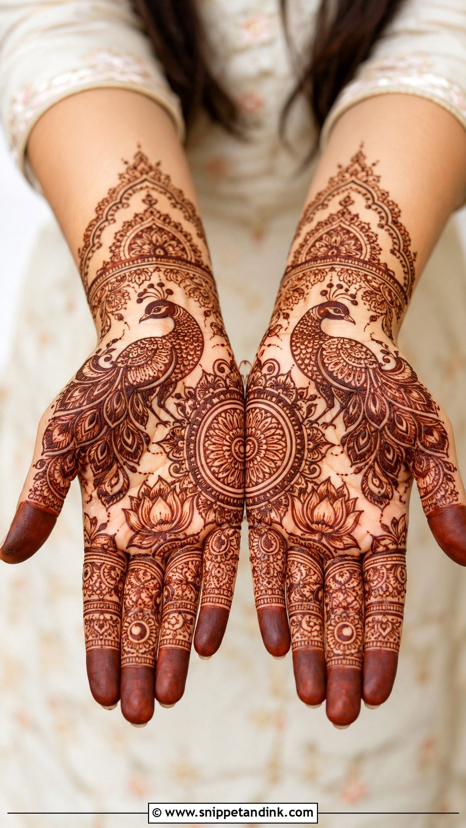 Double Peacock Mehndi Design - Snippet and Ink - 35 Peacock Mehndi Designs