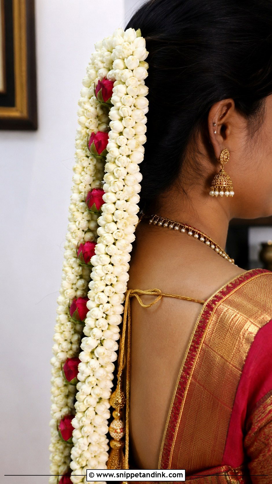 Double Strand Jasmine Veni - Snippet and Ink - 20 Flower Veni for Hair Indian Brides Ideas