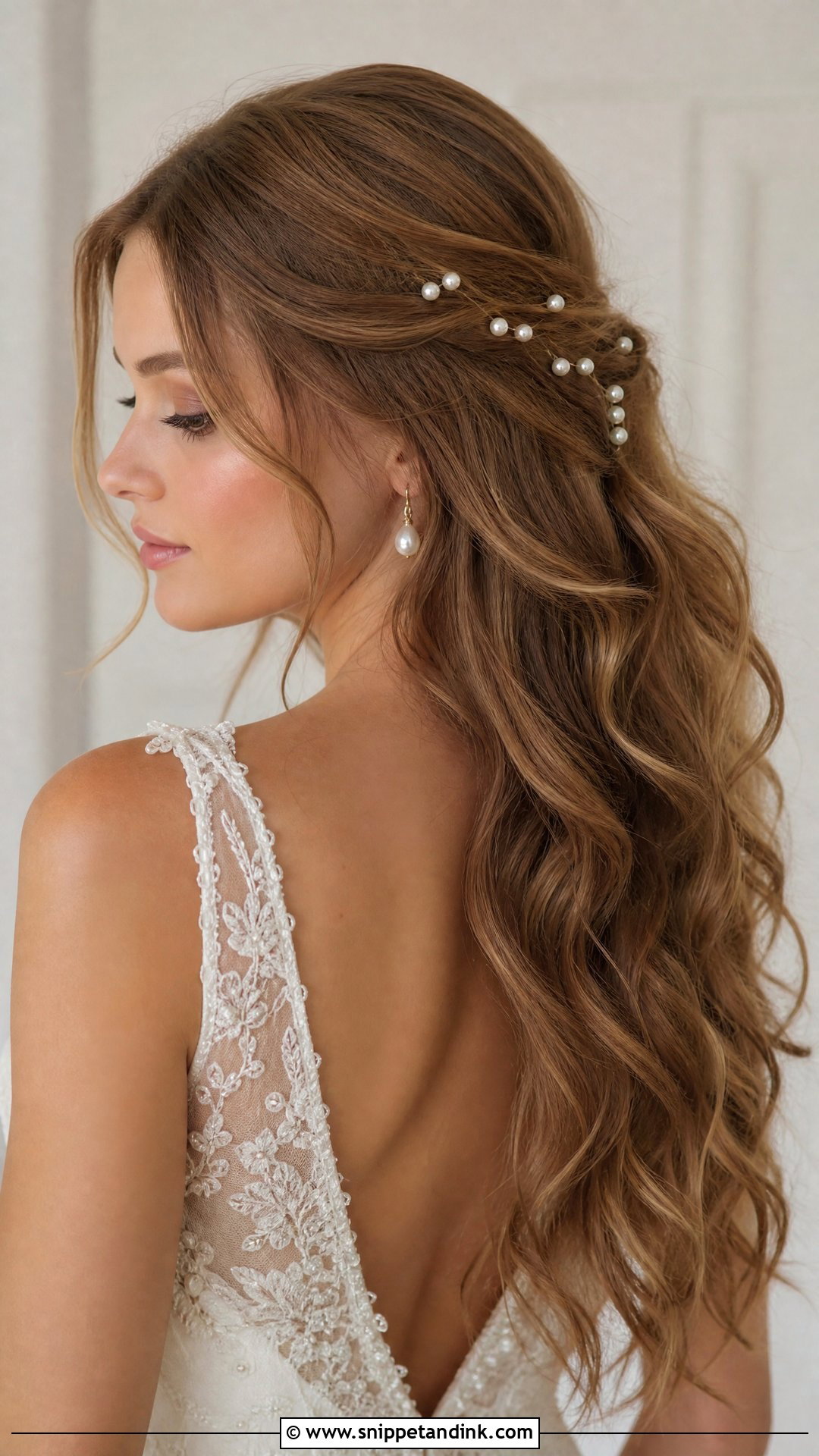 Down Curly Wedding Hair With Pearl Pins - Snippet and Ink - 15 Down Curly Hairstyles for Wedding