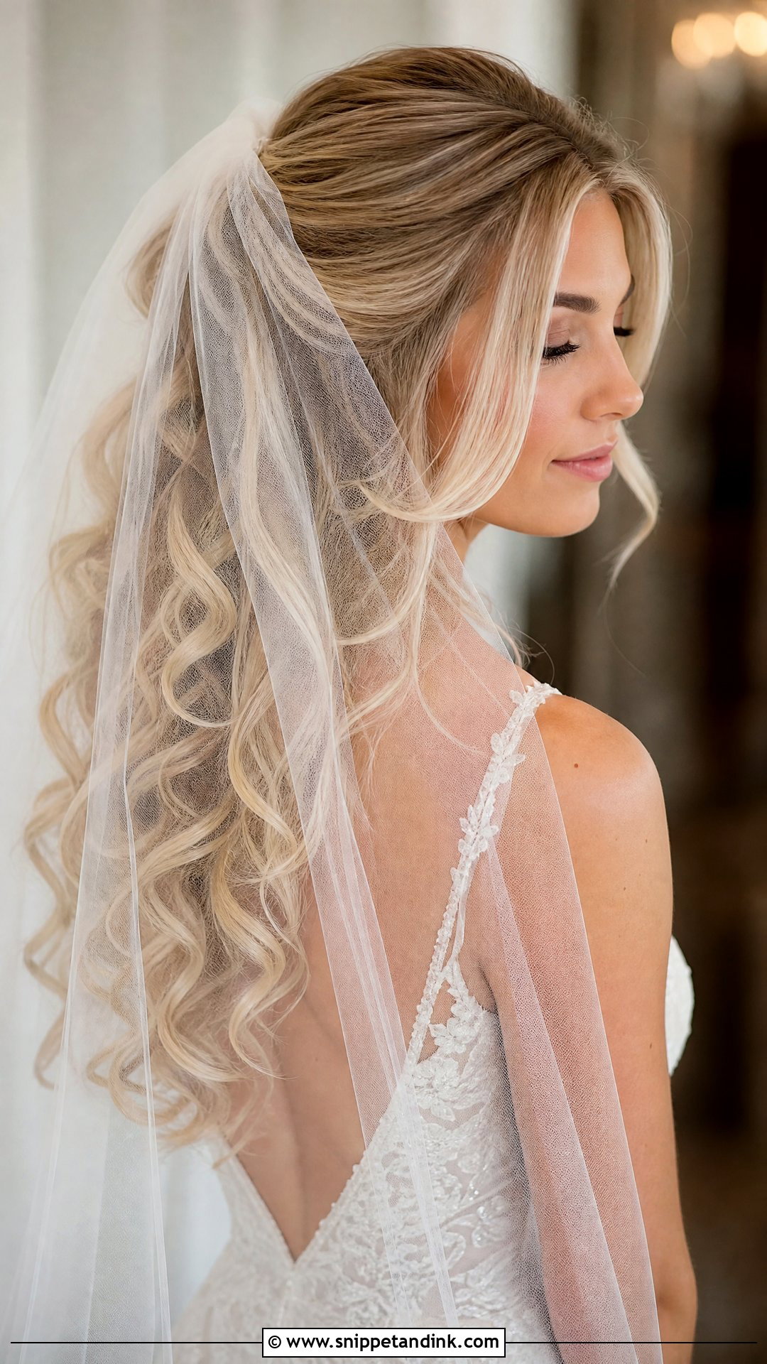 Down Curly Wedding Hair With Veil - Snippet and Ink - 15 Down Curly Hairstyles for Wedding