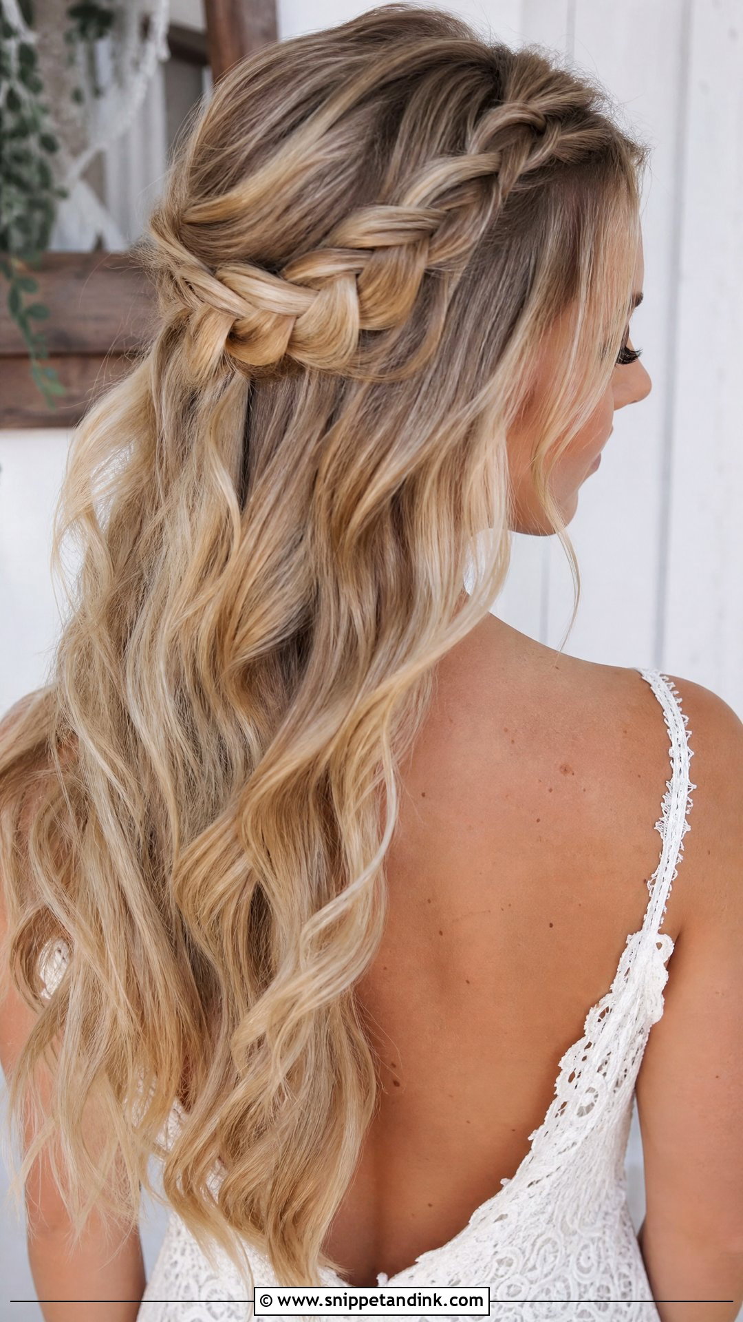Down Hair With a Braided Accent - Snippet and Ink - 20 All Down Wedding Hair Ideas