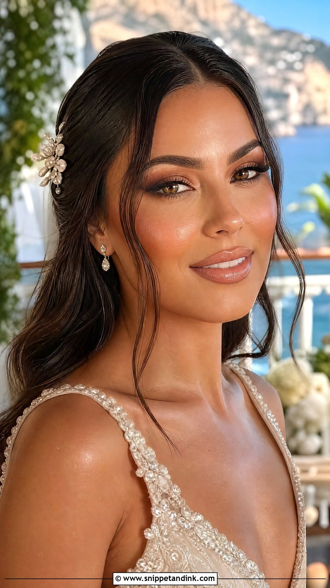 Dramatic Bridal Makeup With Bronze Glow - Snippet and Ink - 20 Dramatic Bridal Makeup Ideas
