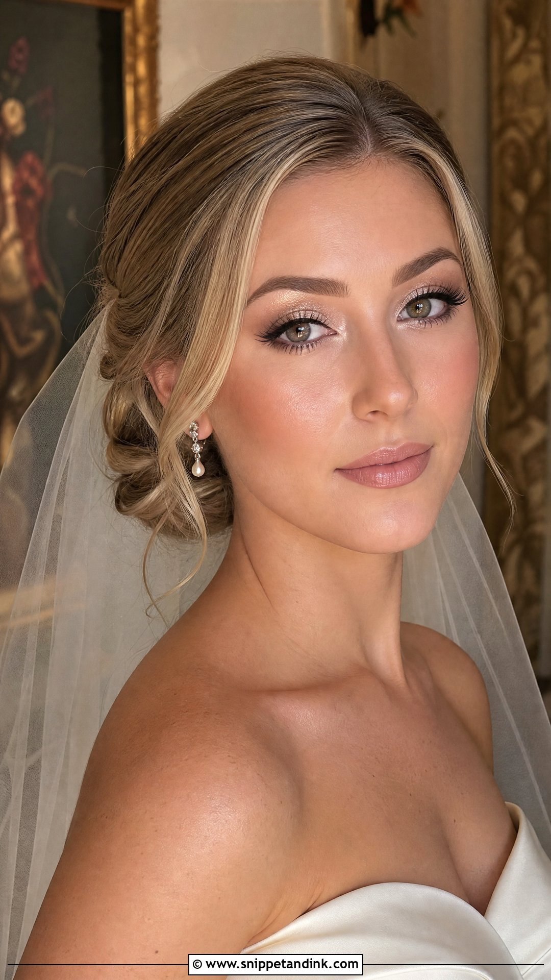 Dramatic Bridal Makeup With Champagne Shimmer - Snippet and Ink - 20 Dramatic Bridal Makeup Ideas