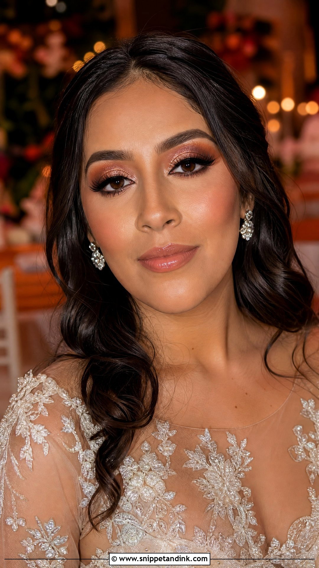 Dramatic Bridal Makeup With Glitter Eyes - Snippet and Ink - 20 Dramatic Bridal Makeup Ideas