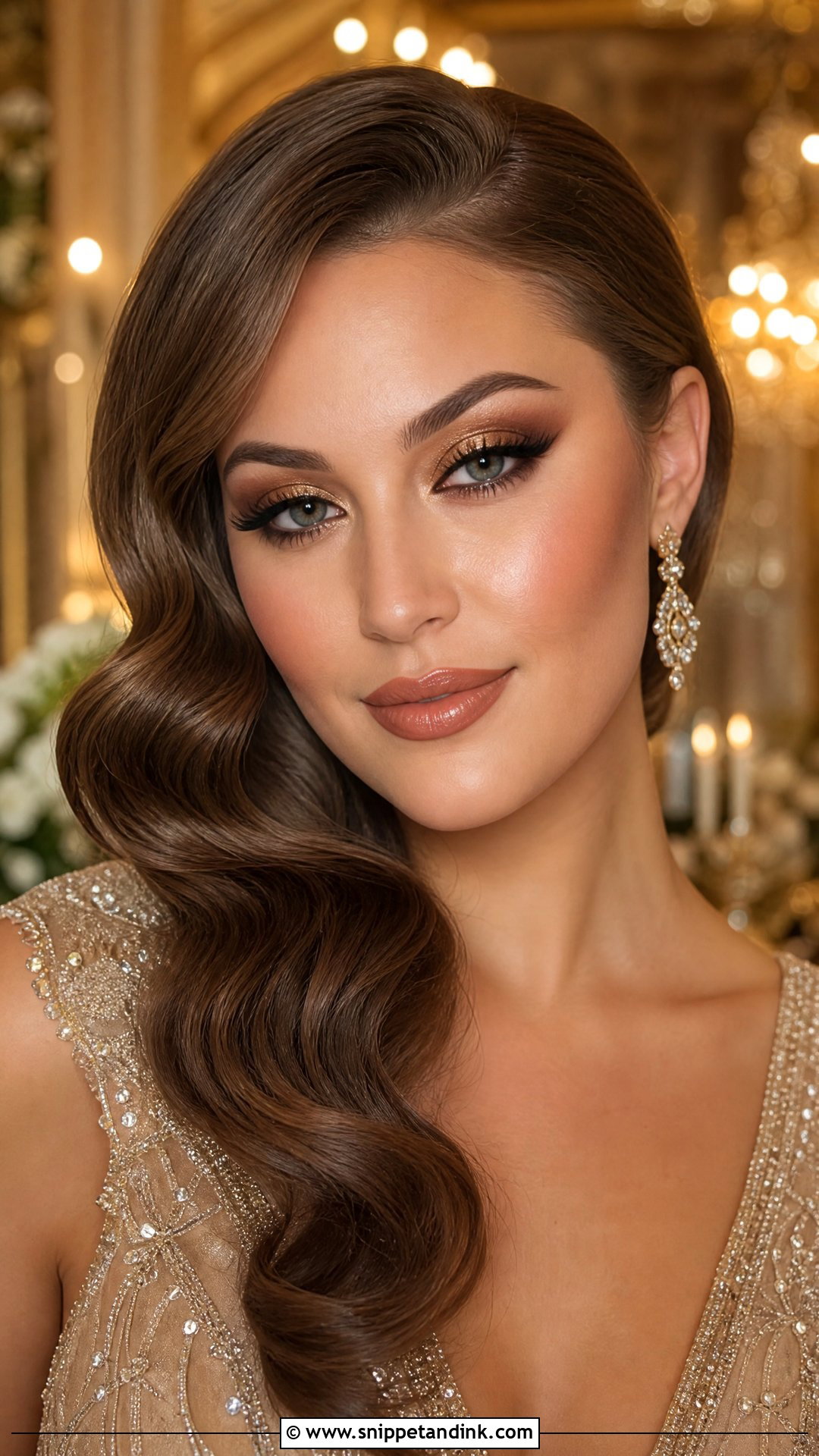 Dramatic Bridal Makeup With Gold Eyeshadow - Snippet and Ink - 20 Dramatic Bridal Makeup Ideas