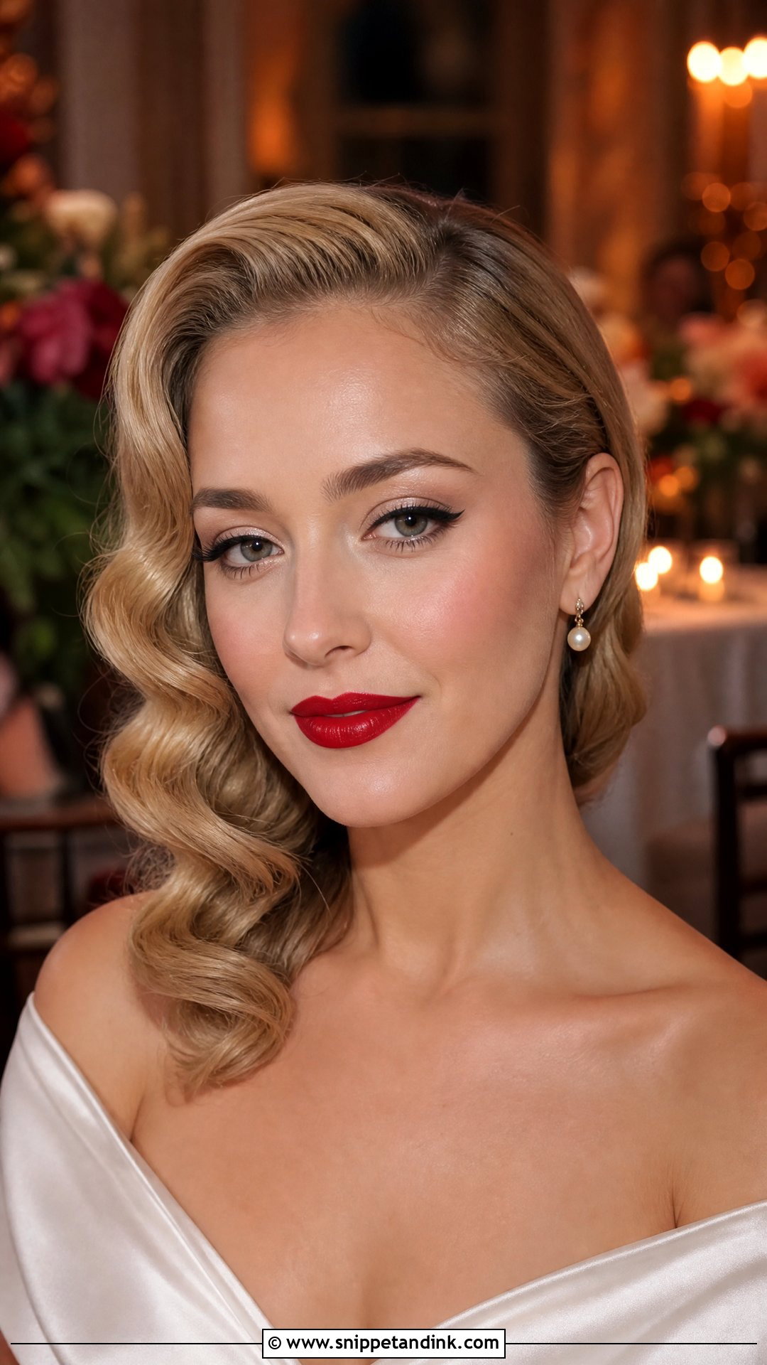 Dramatic Bridal Makeup With Red Lip - Snippet and Ink - 20 Dramatic Bridal Makeup Ideas