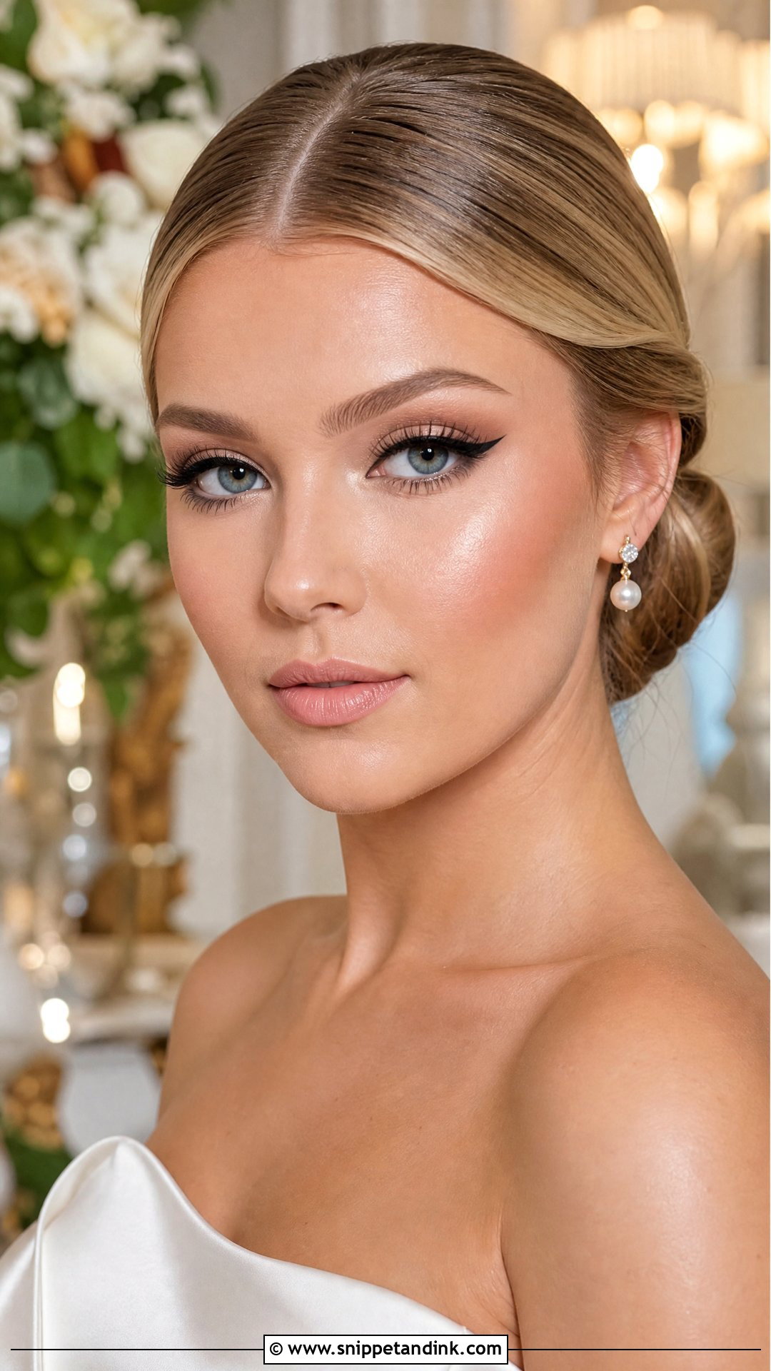 Dramatic Bridal Makeup With Winged Eyeliner - Snippet and Ink - 20 Dramatic Bridal Makeup Ideas