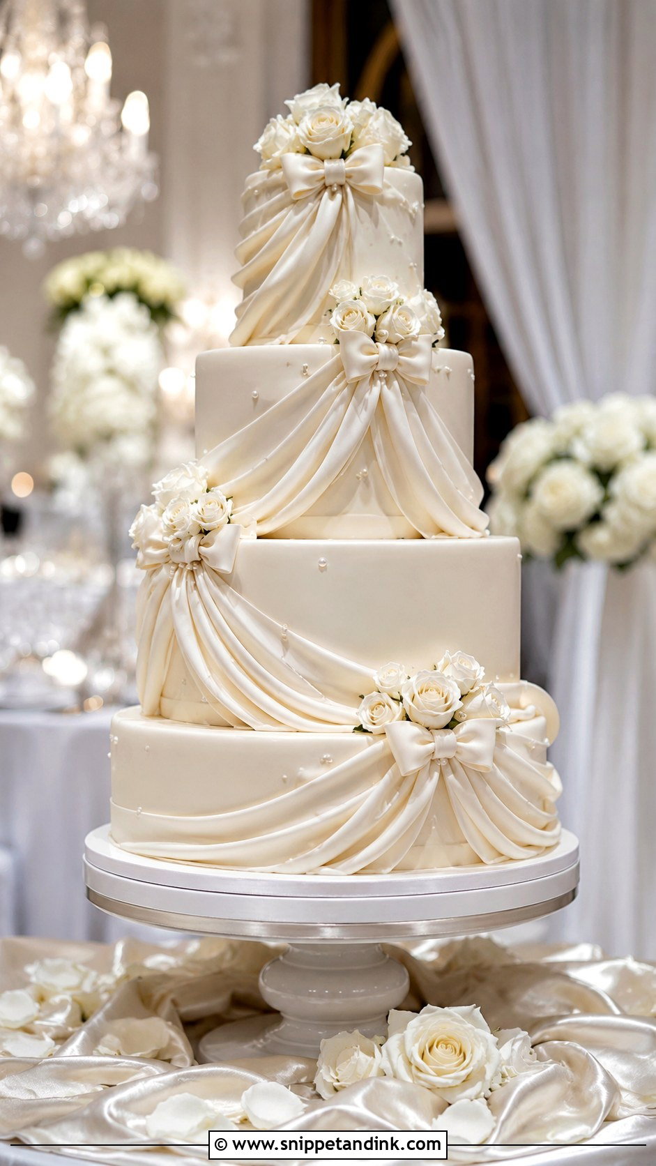 Draped Wedding Cake - Snippet and Ink - 20 Extravagant Wedding Cakes