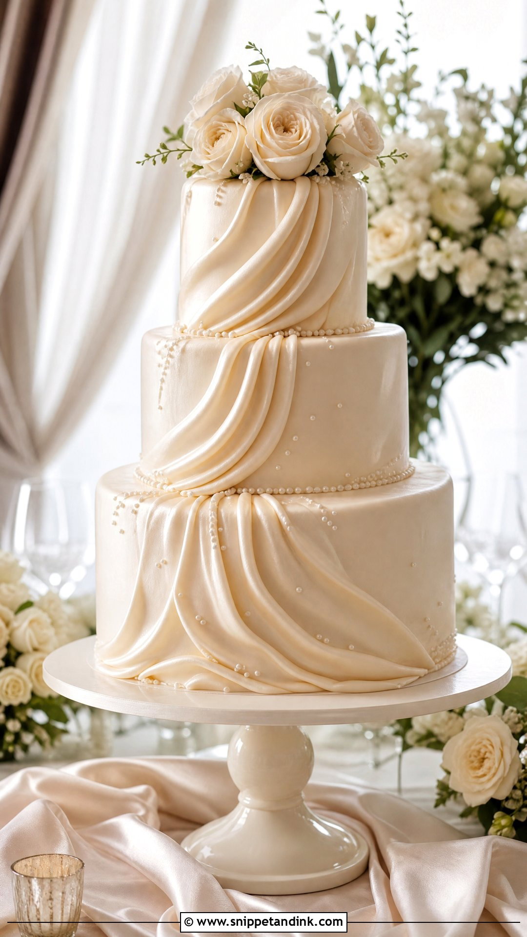 Draped Wedding Cake - Snippet and Ink - 20 Luxury Wedding Cake Designs
