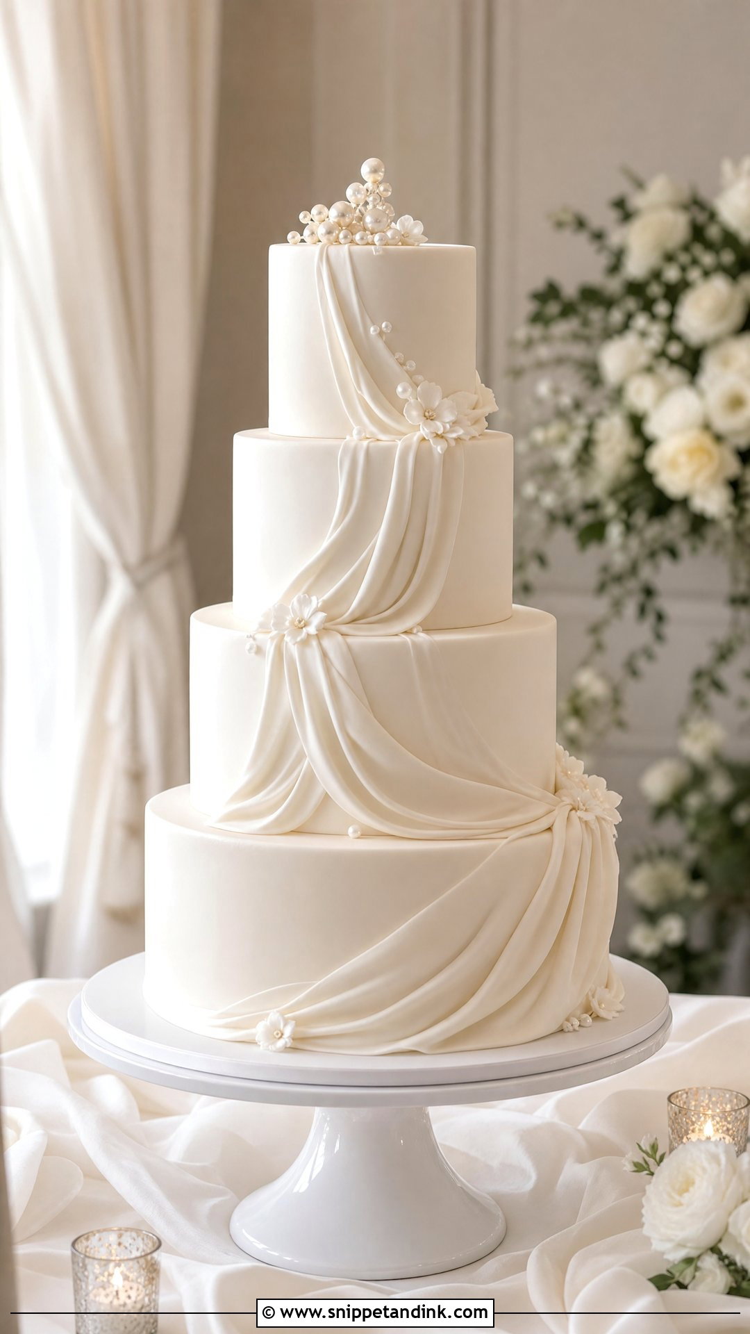 Draped Wedding Cake - Snippet and Ink - 25 Big Cake Design Ideas for Wedding