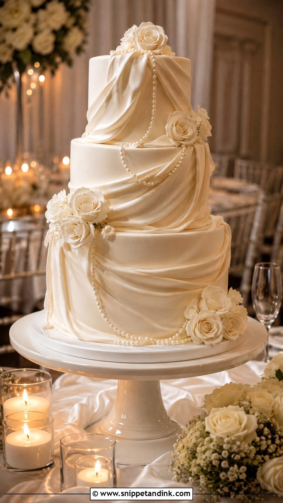 Draped Wedding Cake - Snippet and Ink - 20 Elegant Wedding Cakes