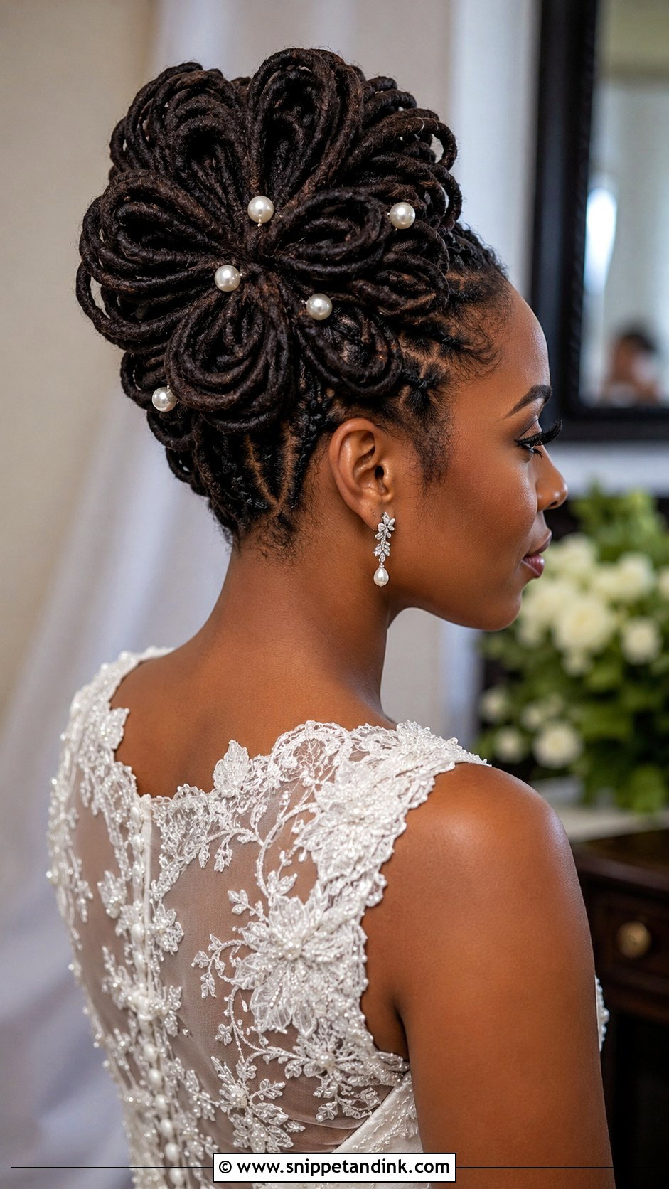 Dreadlock Petal Bun Wedding Hairstyle - Snippet and Ink - 20 Dreadlock Wedding Hairstyles Black Women