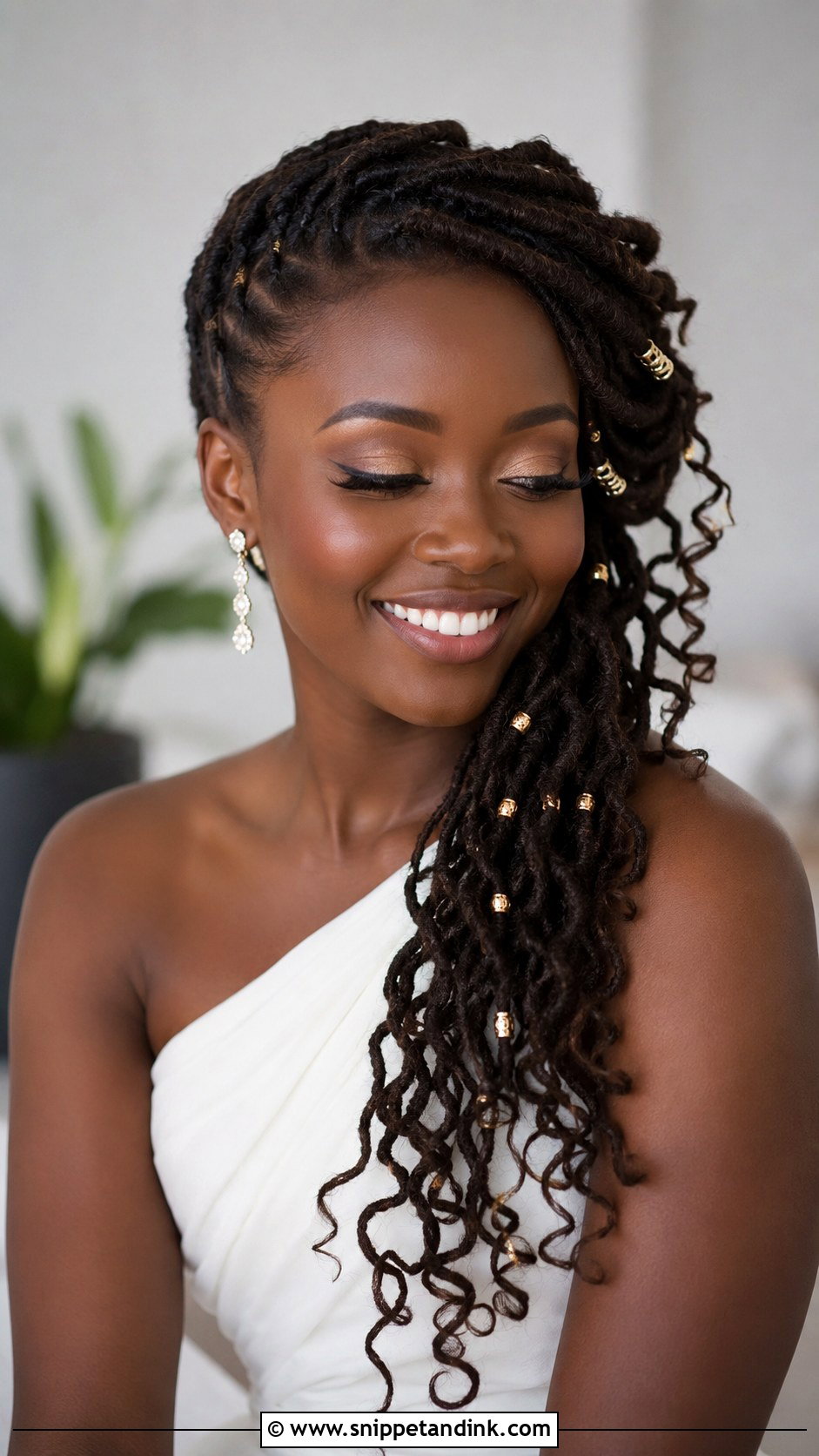 Dreadlock Side Swept Wedding Hairstyle - Snippet and Ink - 20 Dreadlock Wedding Hairstyles Black Women