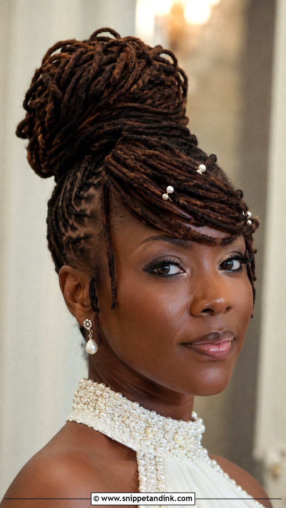 Dreadlock Updo With Bangs - Snippet and Ink - 20 Dreadlock Wedding Hairstyles Black Women