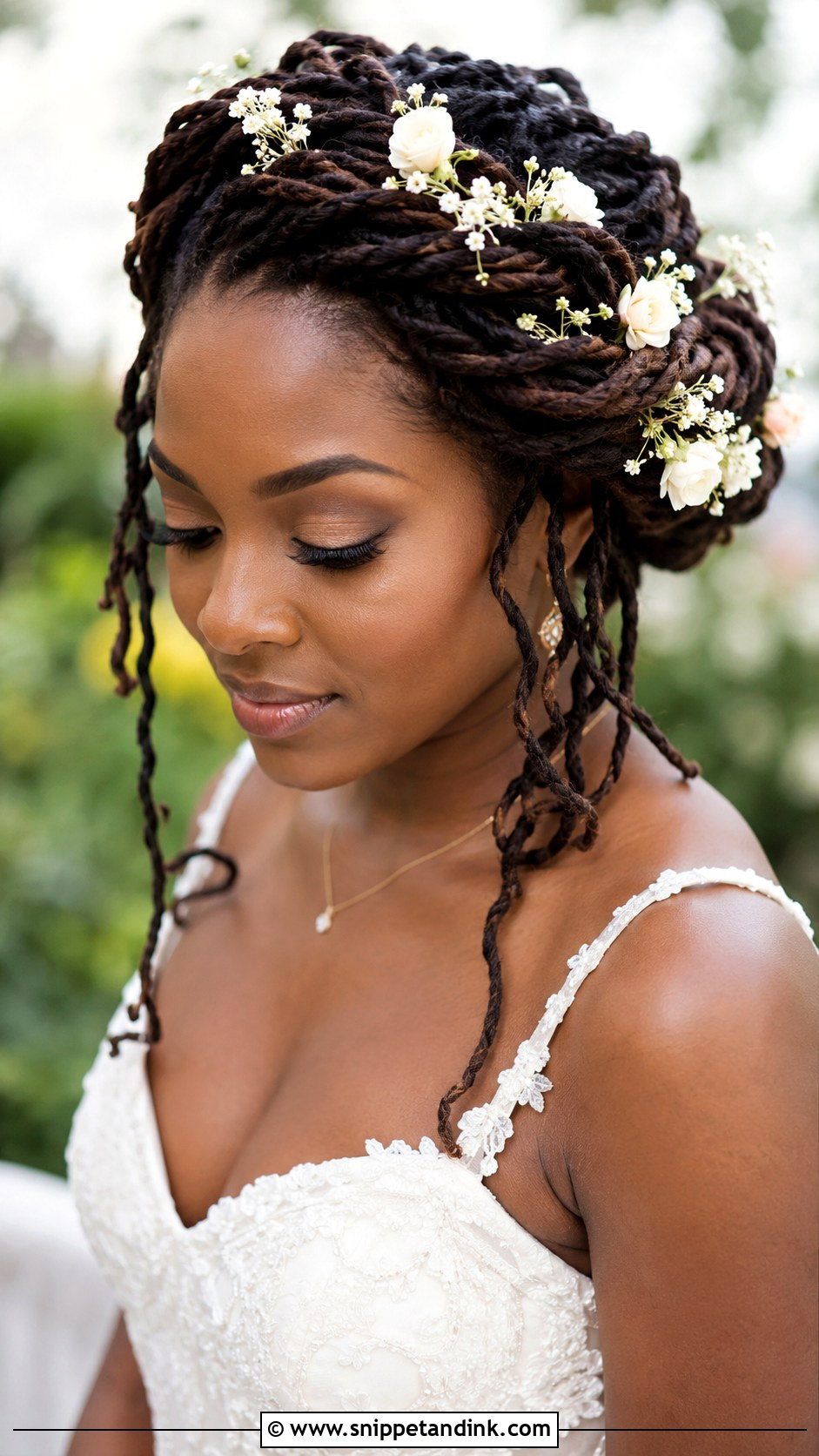 Dreadlock Wedding Hairstyle With Flowers - Snippet and Ink - 20 Dreadlock Wedding Hairstyles Black Women