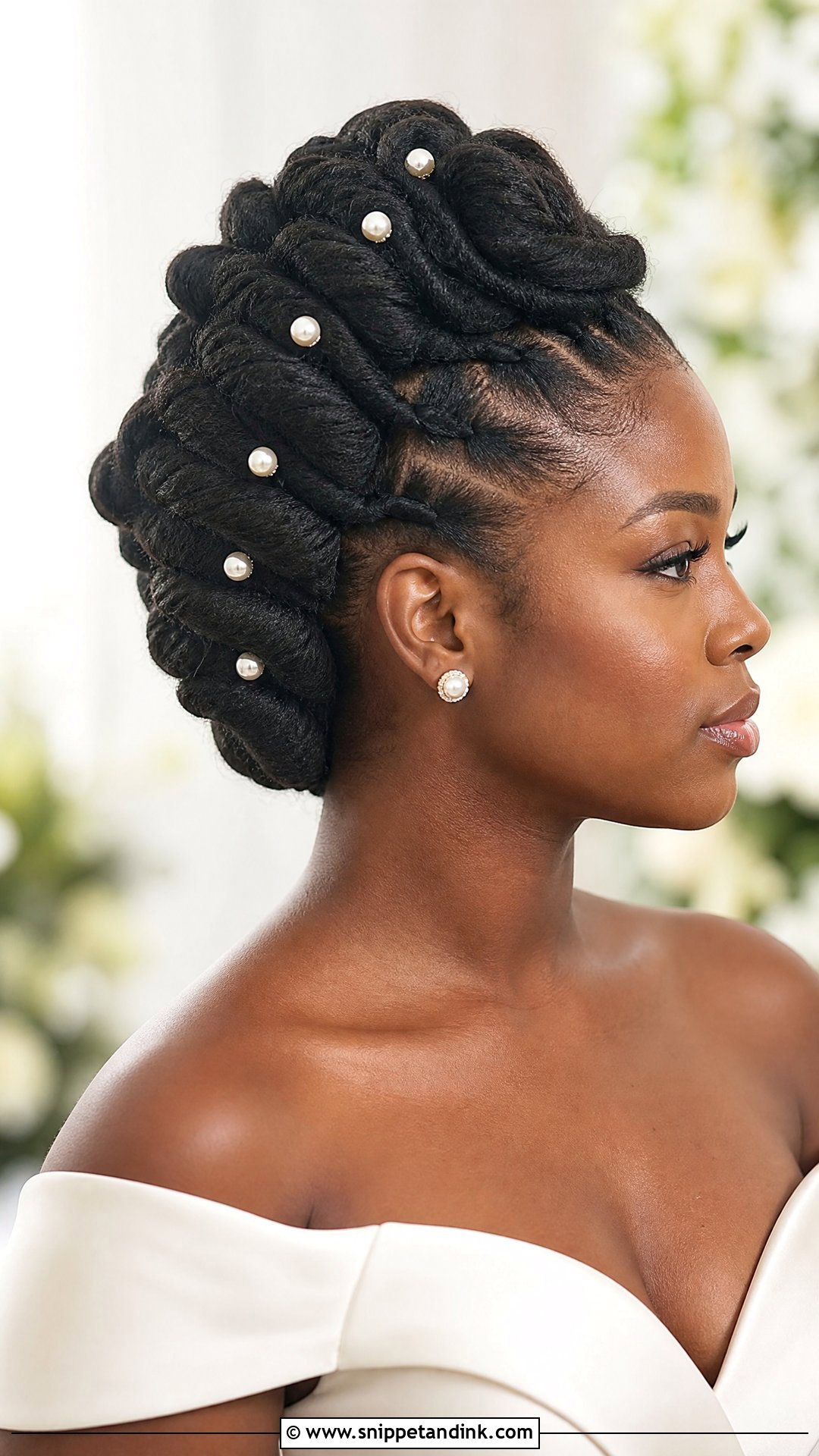 Dreadlocks Barrel Roll Wedding Updo - Snippet and Ink - 15 Dreads Dreadlocks Wedding Hairstyles