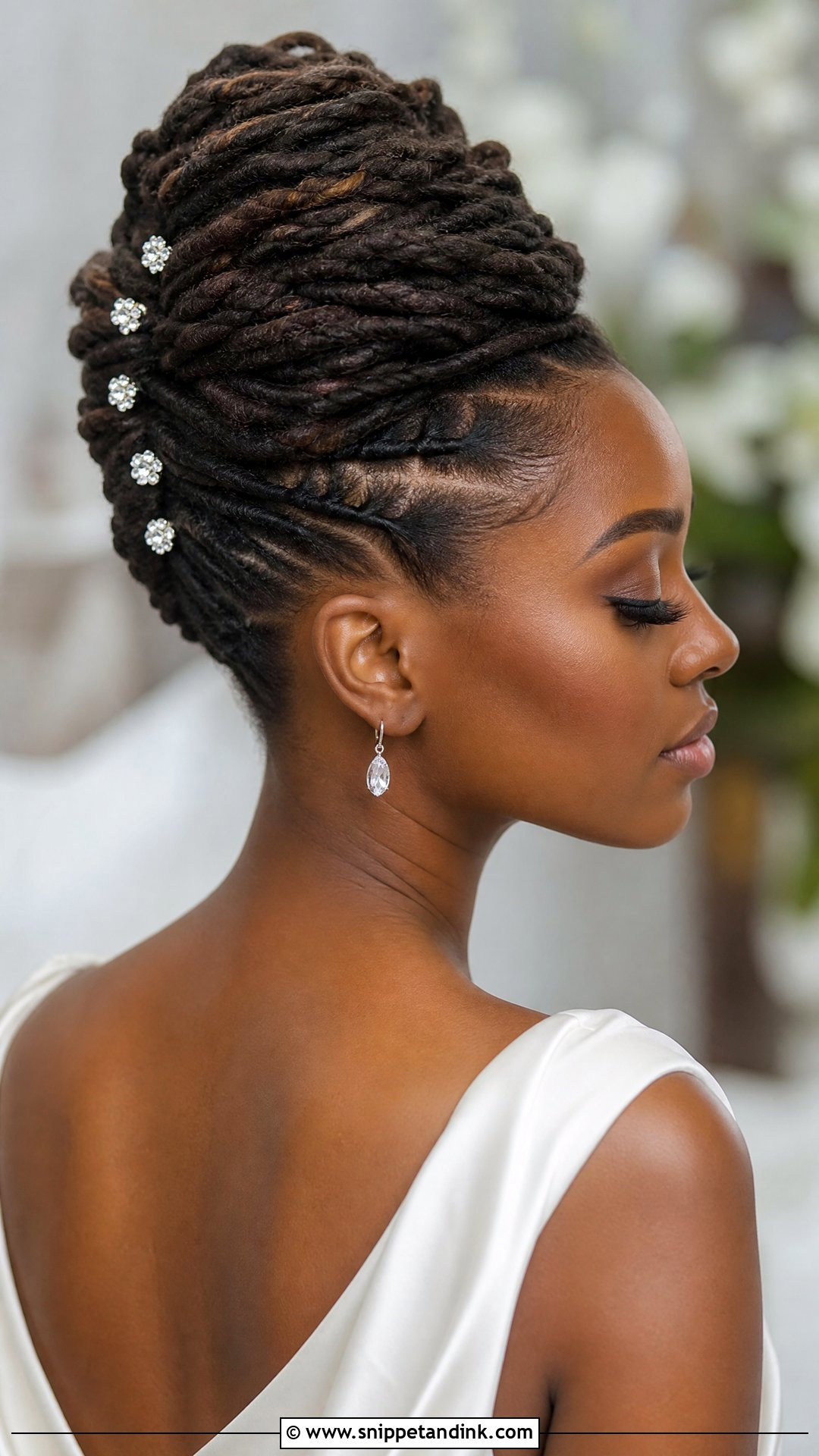 Dreadlocks French Roll Wedding Hairstyle - Snippet and Ink - 15 Dreads Dreadlocks Wedding Hairstyles