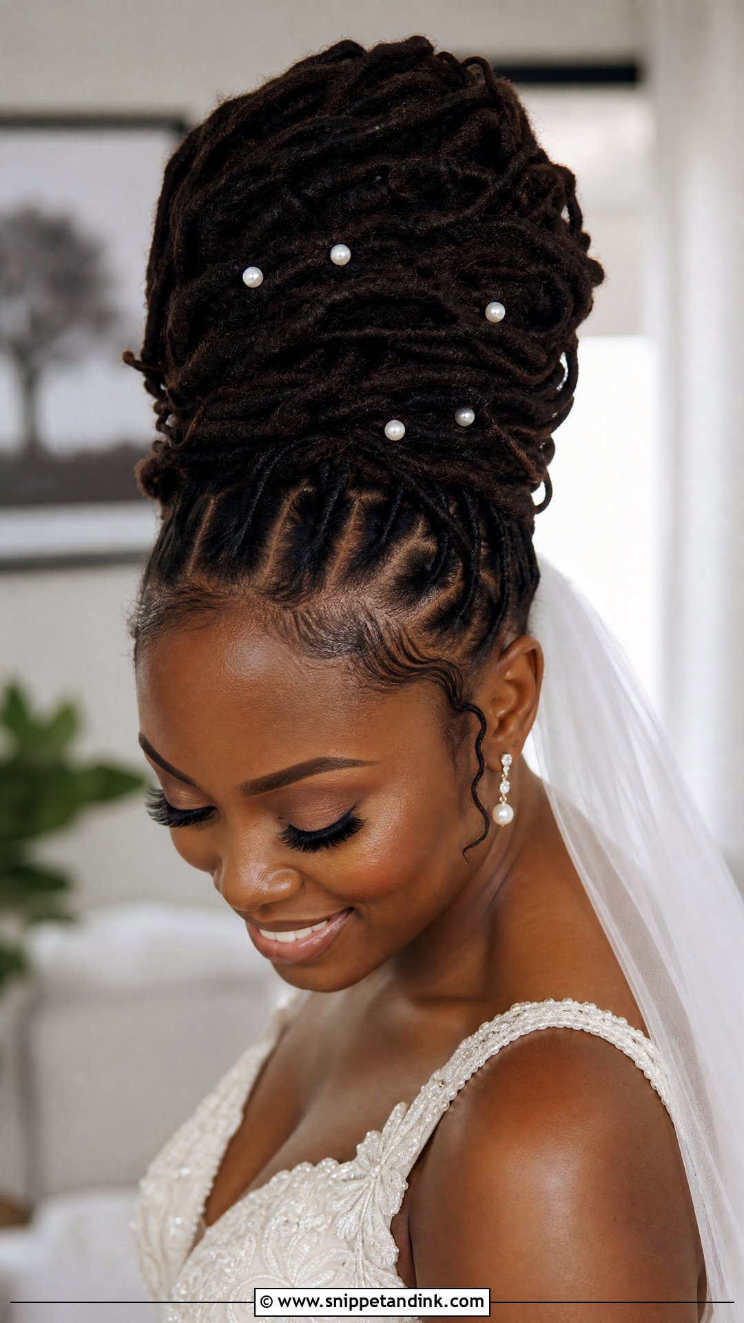 Dreadlocks High Bun Wedding Hairstyle - Snippet and Ink - 15 Dreads Dreadlocks Wedding Hairstyles