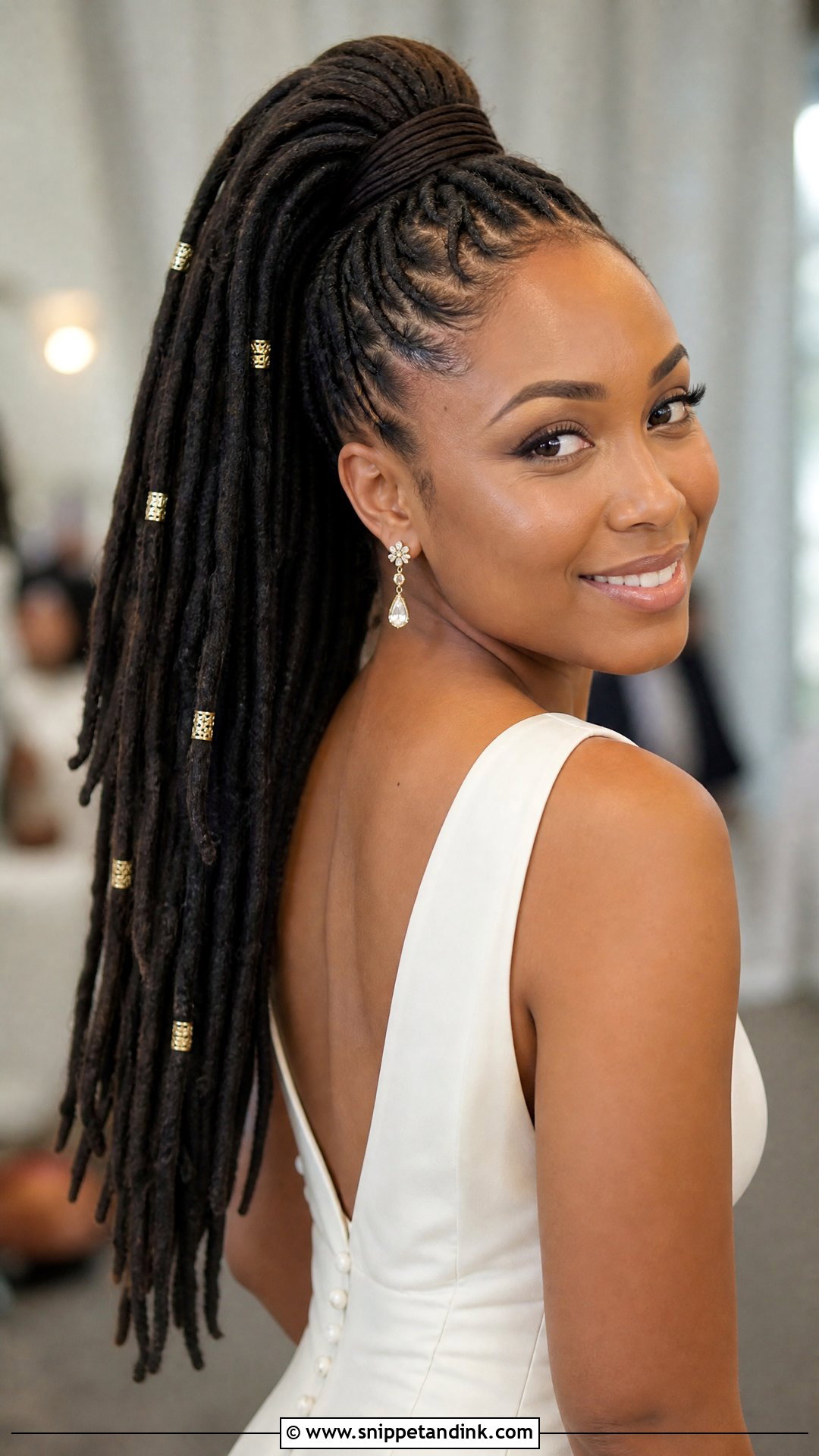 Dreadlocks Ponytail Wedding Hairstyle - Snippet and Ink - 15 Dreads Dreadlocks Wedding Hairstyles