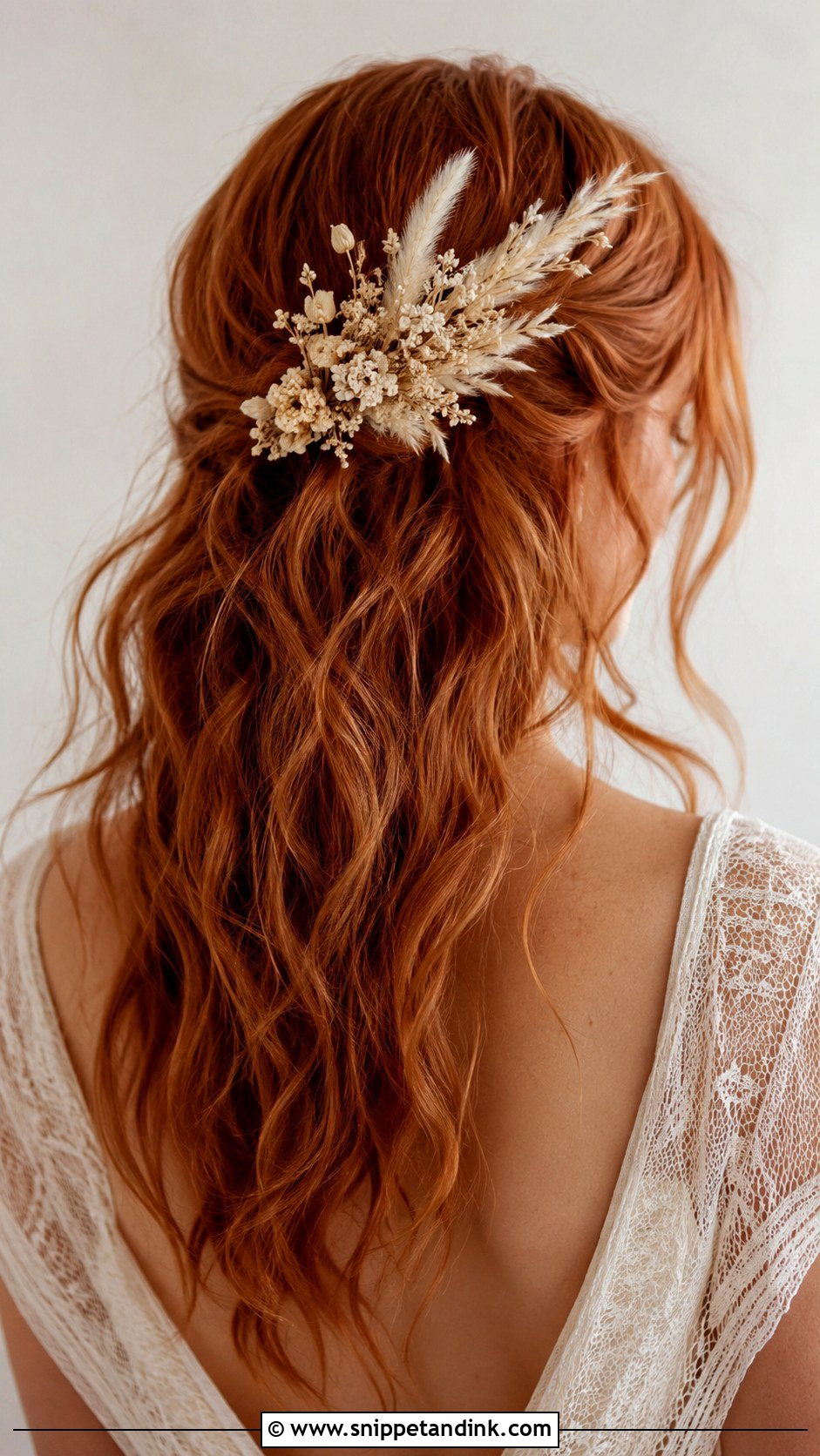 Dried Flower Bridal Hair - Snippet and Ink - 20 Flower Bridal Hair Decorations Ideas
