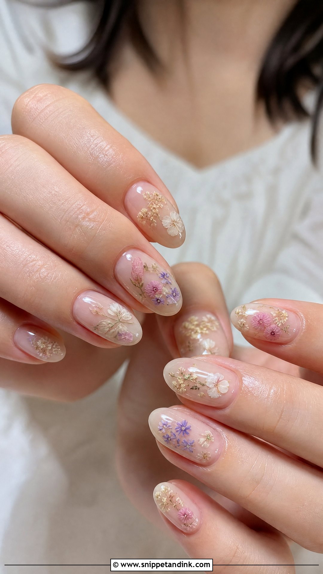 Dried Flower Spring Wedding Nails - Snippet and Ink - 25 Spring Wedding Nails