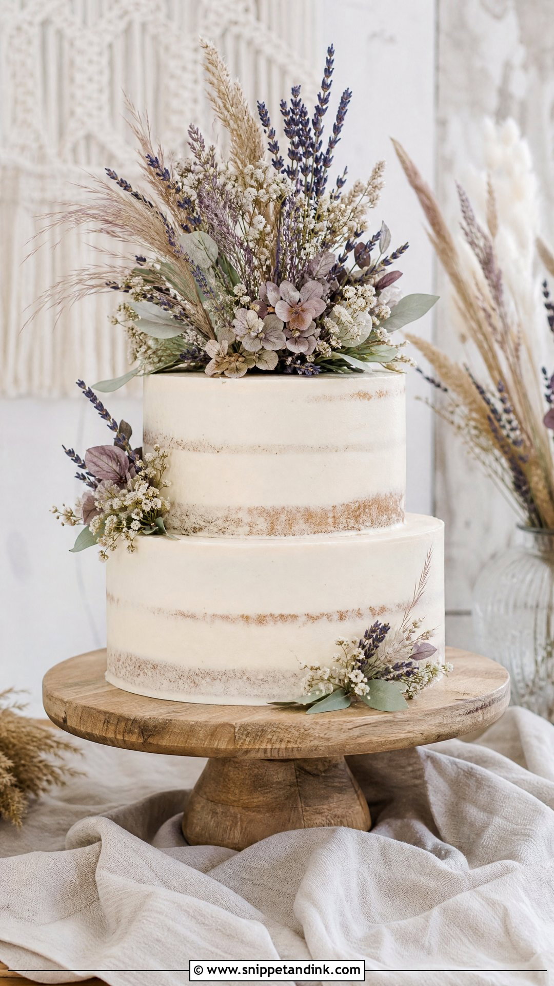 Dried Flower Wedding Cake - Snippet and Ink - 25 Flowers on Cake Ideas for Wedding