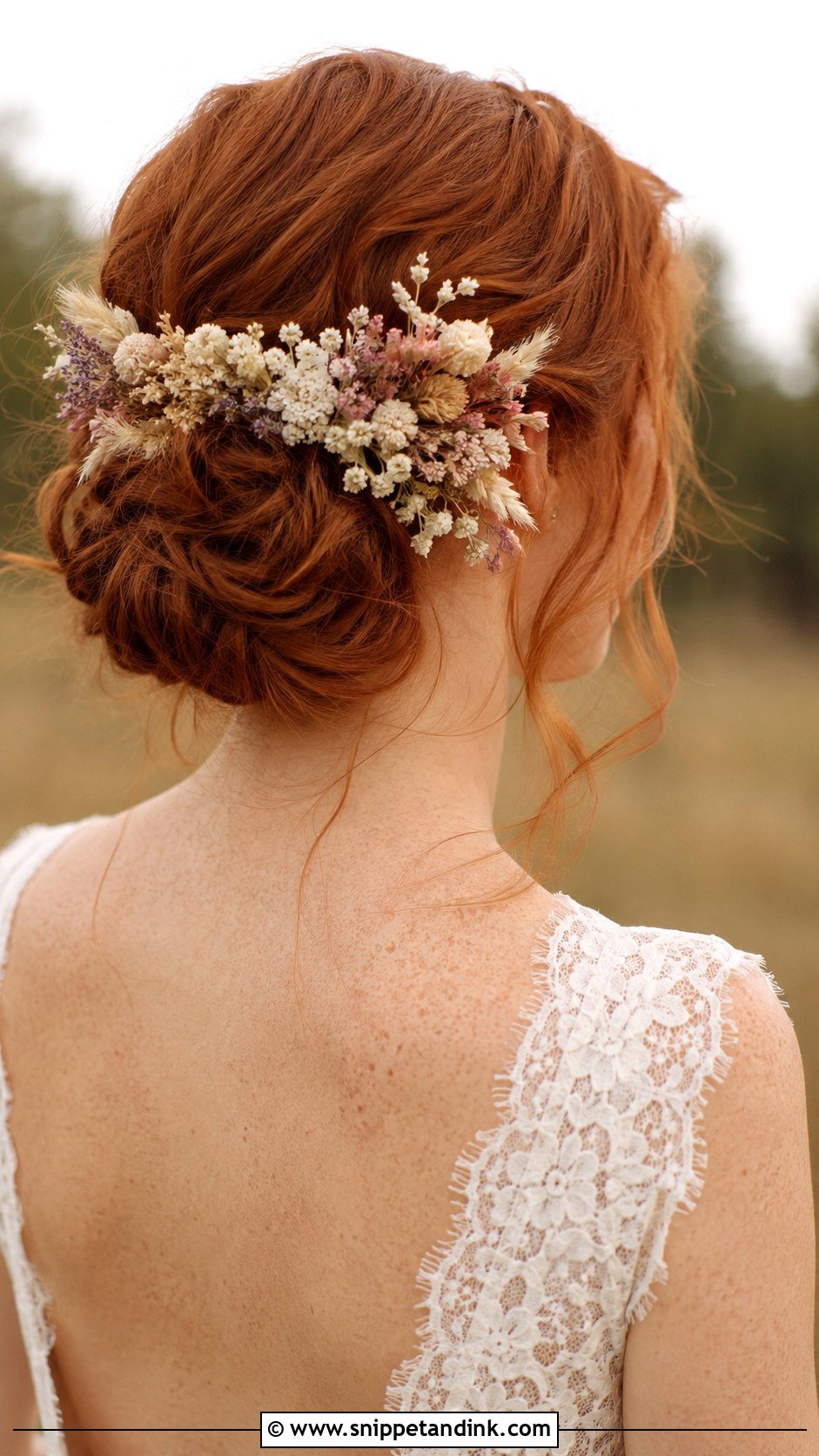 Dried Flower Wedding Hair - Snippet and Ink - 20 Flower Hair Accessories Wedding Ideas