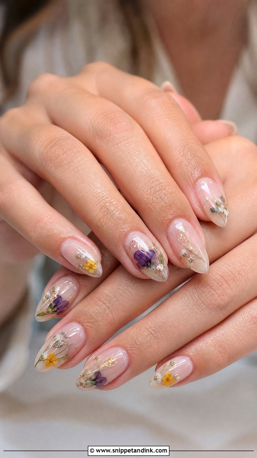 Dried Flower Wedding Nails - Snippet and Ink - 20 Wildflower Wedding Nails