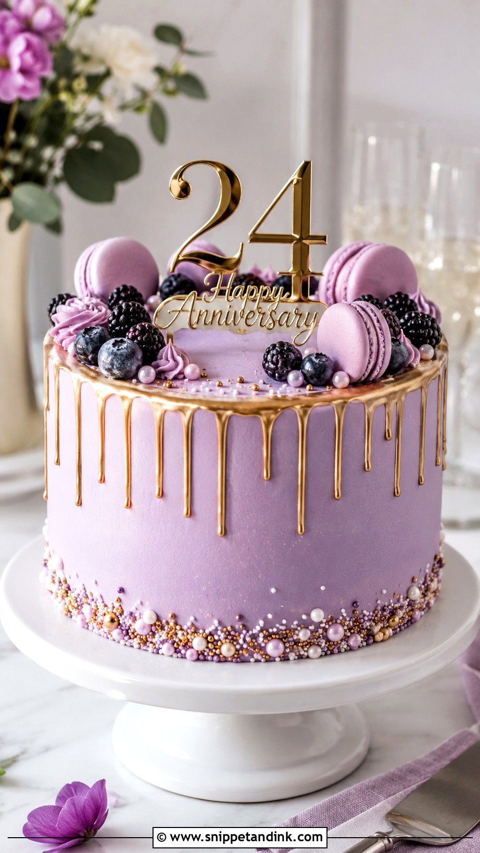 Drip 24th Anniversary Cake - Snippet and Ink - 20 24th Anniversary Cake Ideas