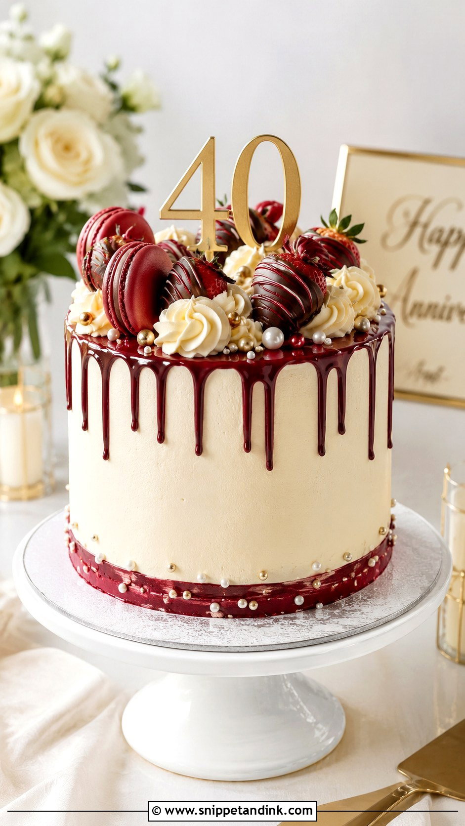 Drip 40th Anniversary Cake - Snippet and Ink - 20 40th Anniversary Cake for Parents
