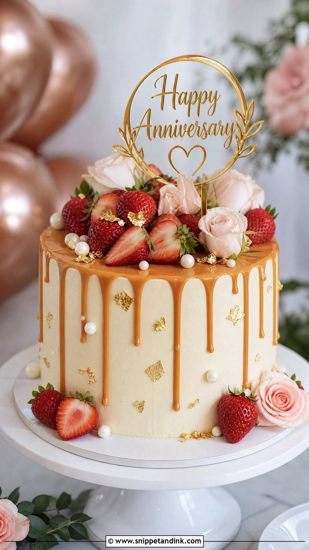 Drip Anniversary Cake - Snippet and Ink - 30 Marriage Anniversary Cake Ideas