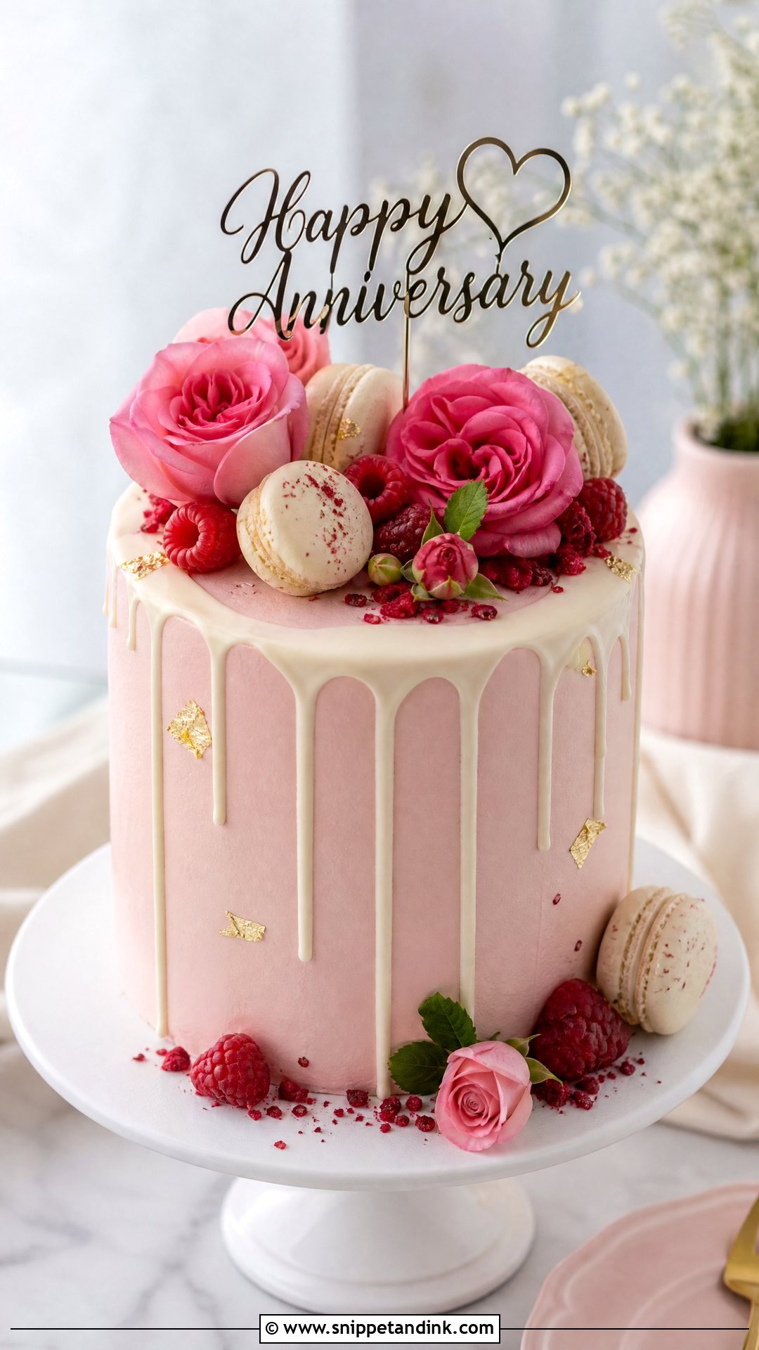 Drip Anniversary Cake - Snippet and Ink - 35 Anniversary Cake Ideas