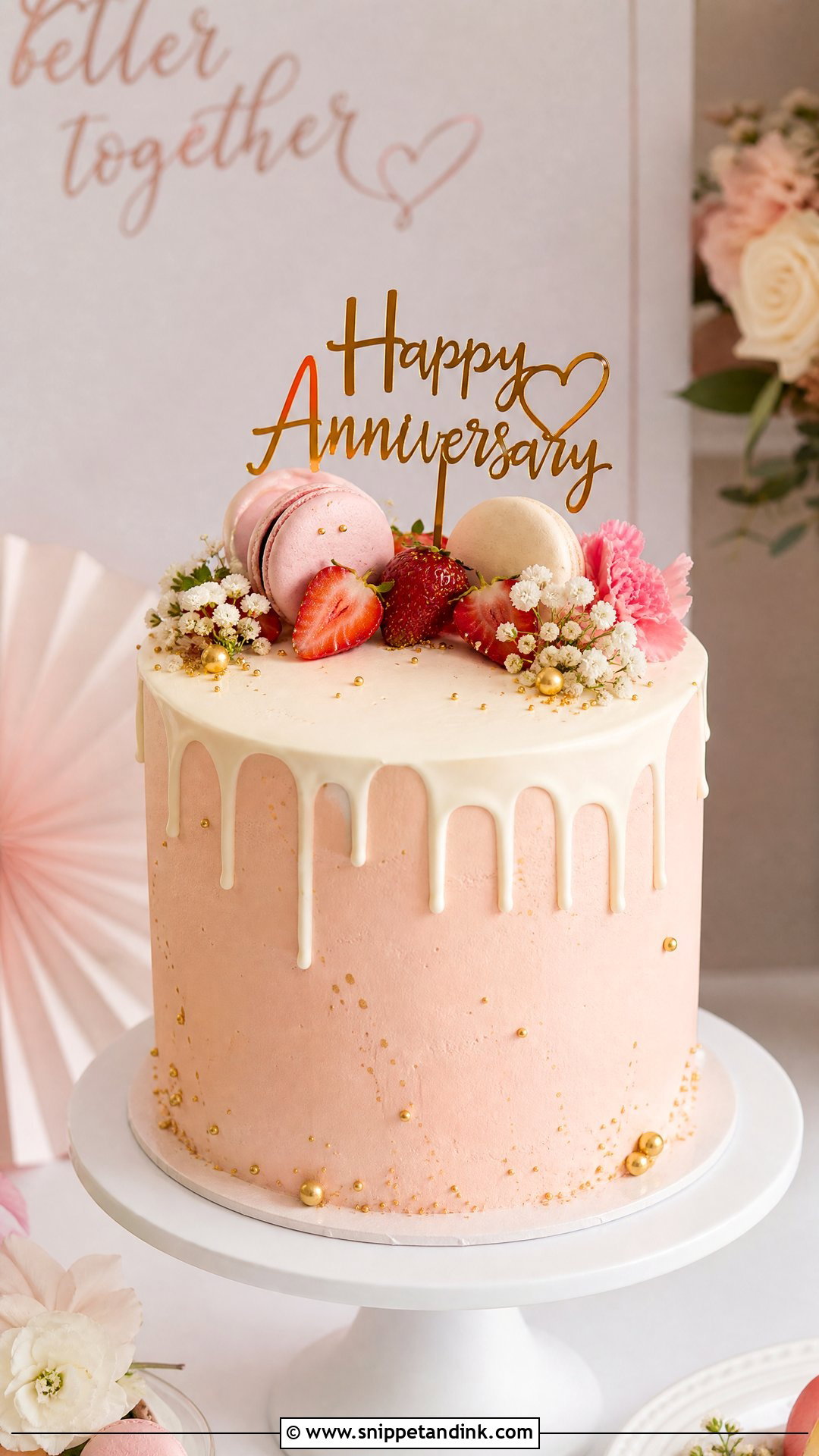 Drip Anniversary Cake - Snippet and Ink - 35 Happy Anniversary Cakes