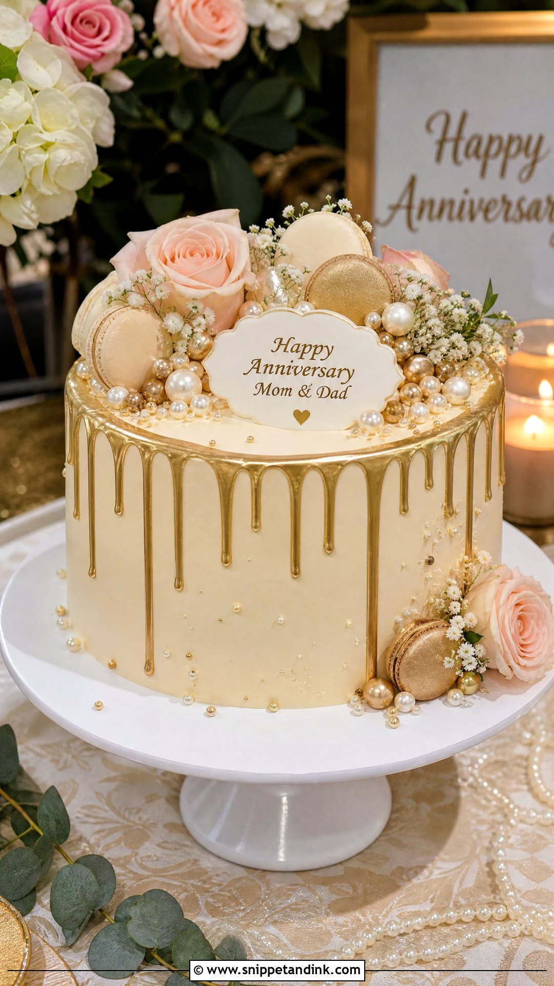 Drip Anniversary Cake for Parents - Snippet and Ink - 30 Anniversary Cake for Parents