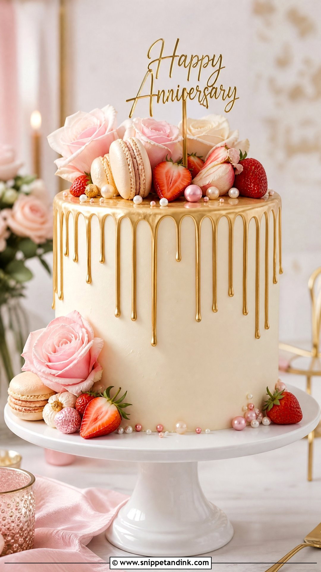 Drip Wedding Anniversary Cake - Snippet and Ink - 30 Wedding Anniversary Cake Design Ideas