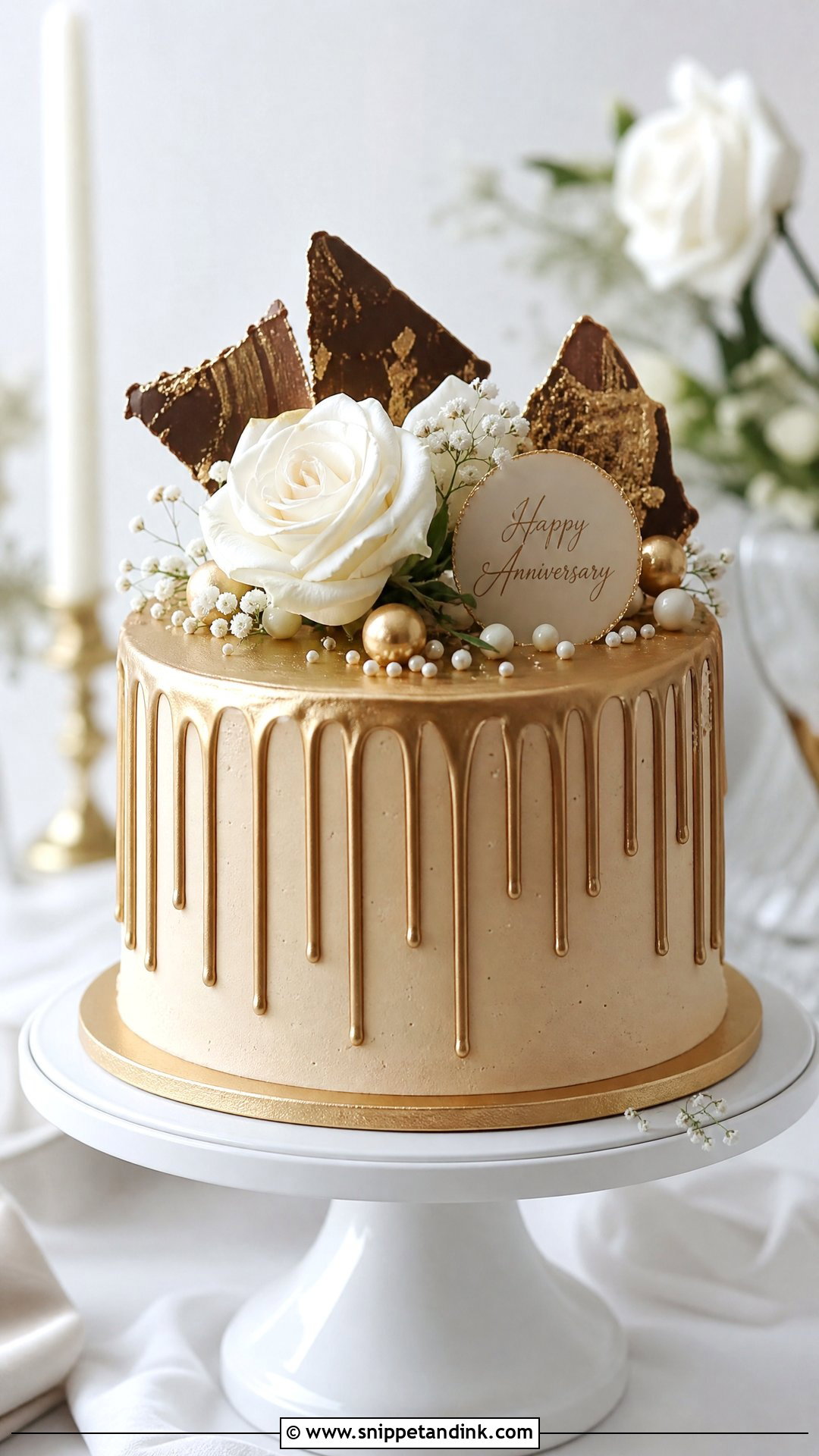 Drip Wedding Anniversary Cake - Snippet and Ink - 30 Wedding Anniversary Cakes