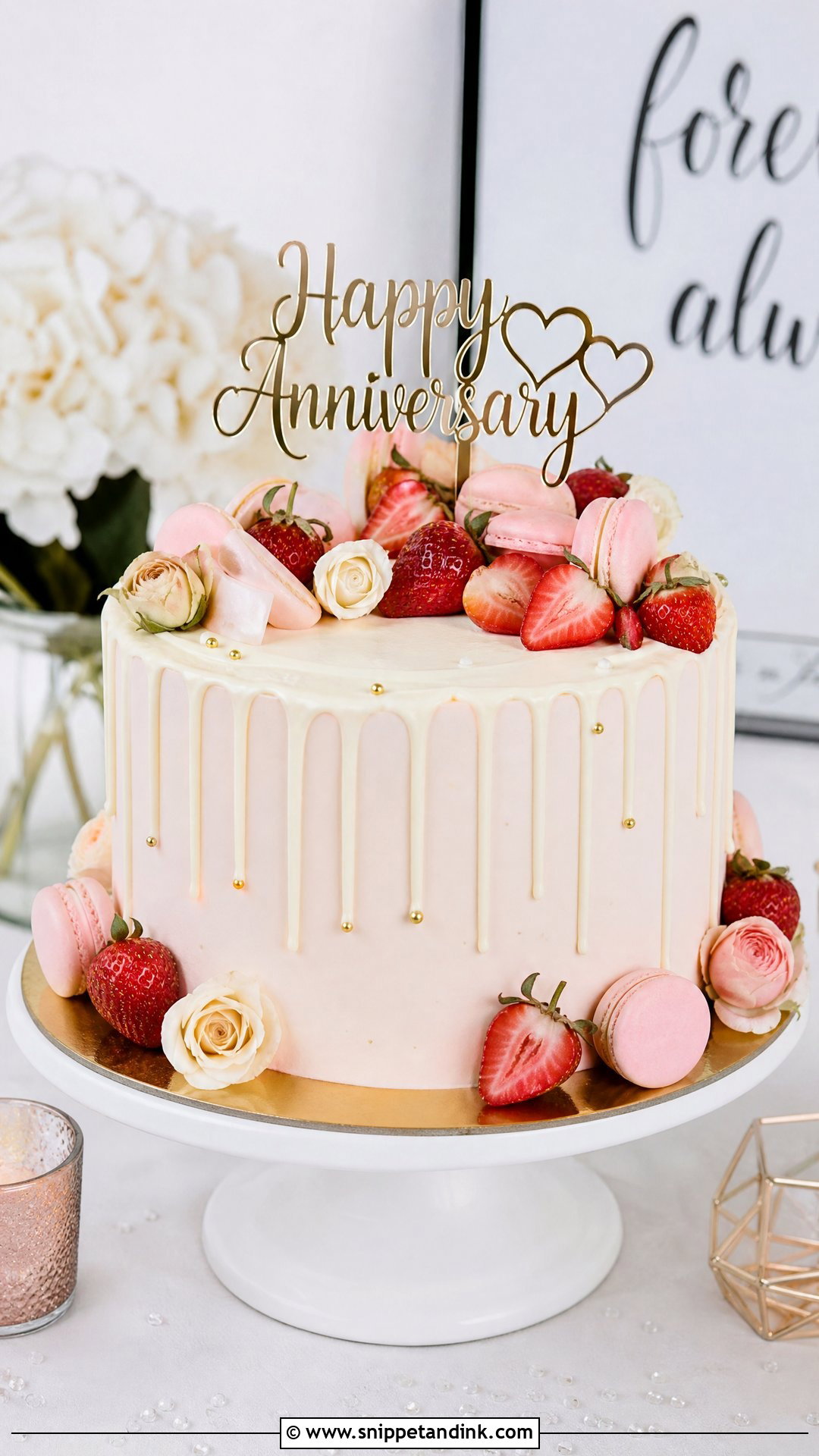 Drip Wedding Anniversary Cake - Snippet and Ink - 20 Simple Wedding Anniversary Cake Design Ideas