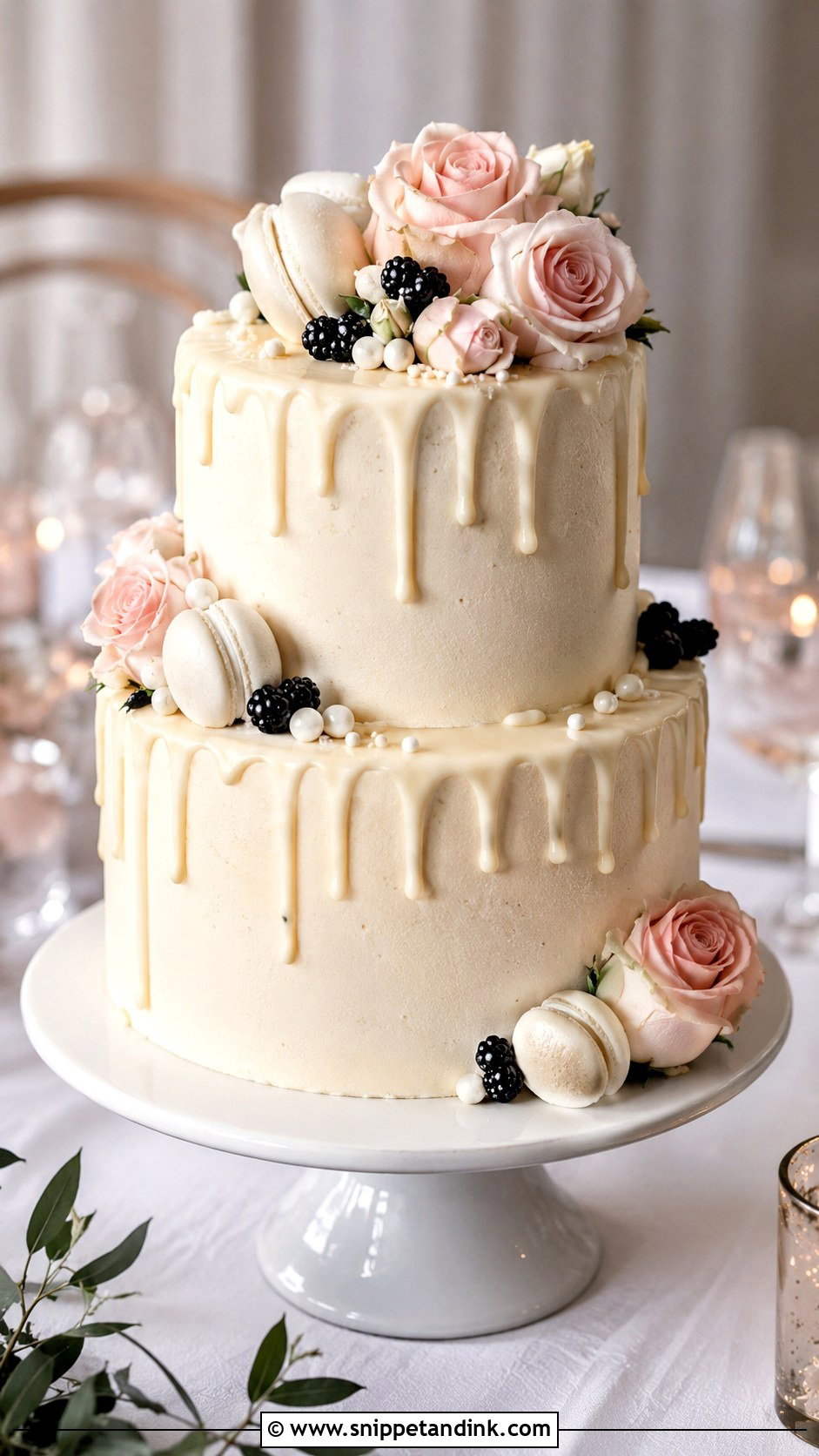 Drip Wedding Cake - Snippet and Ink - 20 Easy Wedding Cake Decorating Ideas