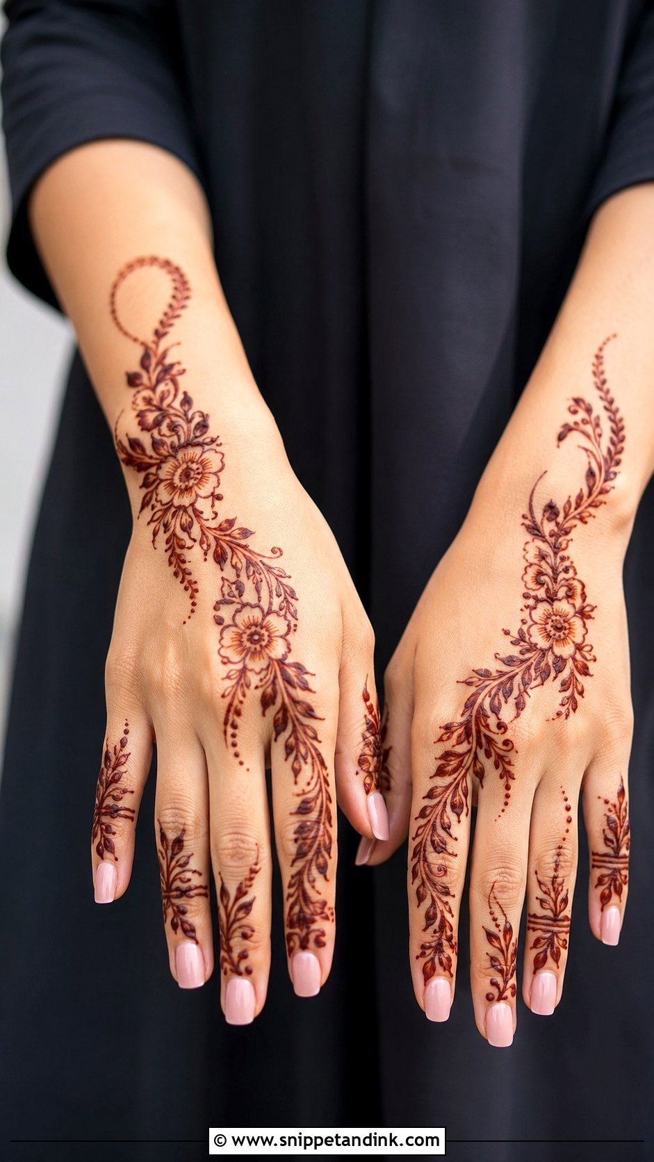 Dubai Arabic Back Hand Mehndi Design - Snippet and Ink - 35 Dubai Mehndi Designs