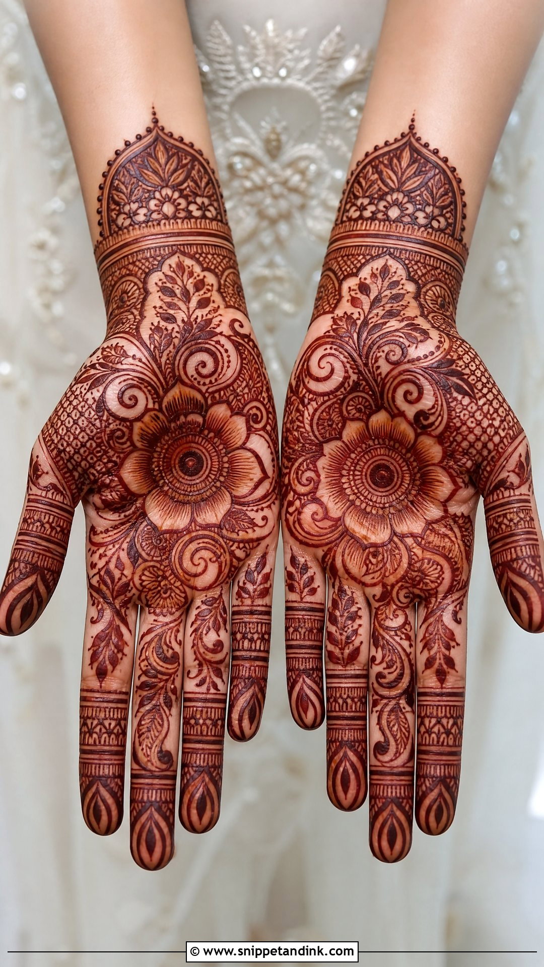 Dubai Full Front Hand Mehndi Design - Snippet and Ink - 20 Dubai Front Hand Mehndi Designs