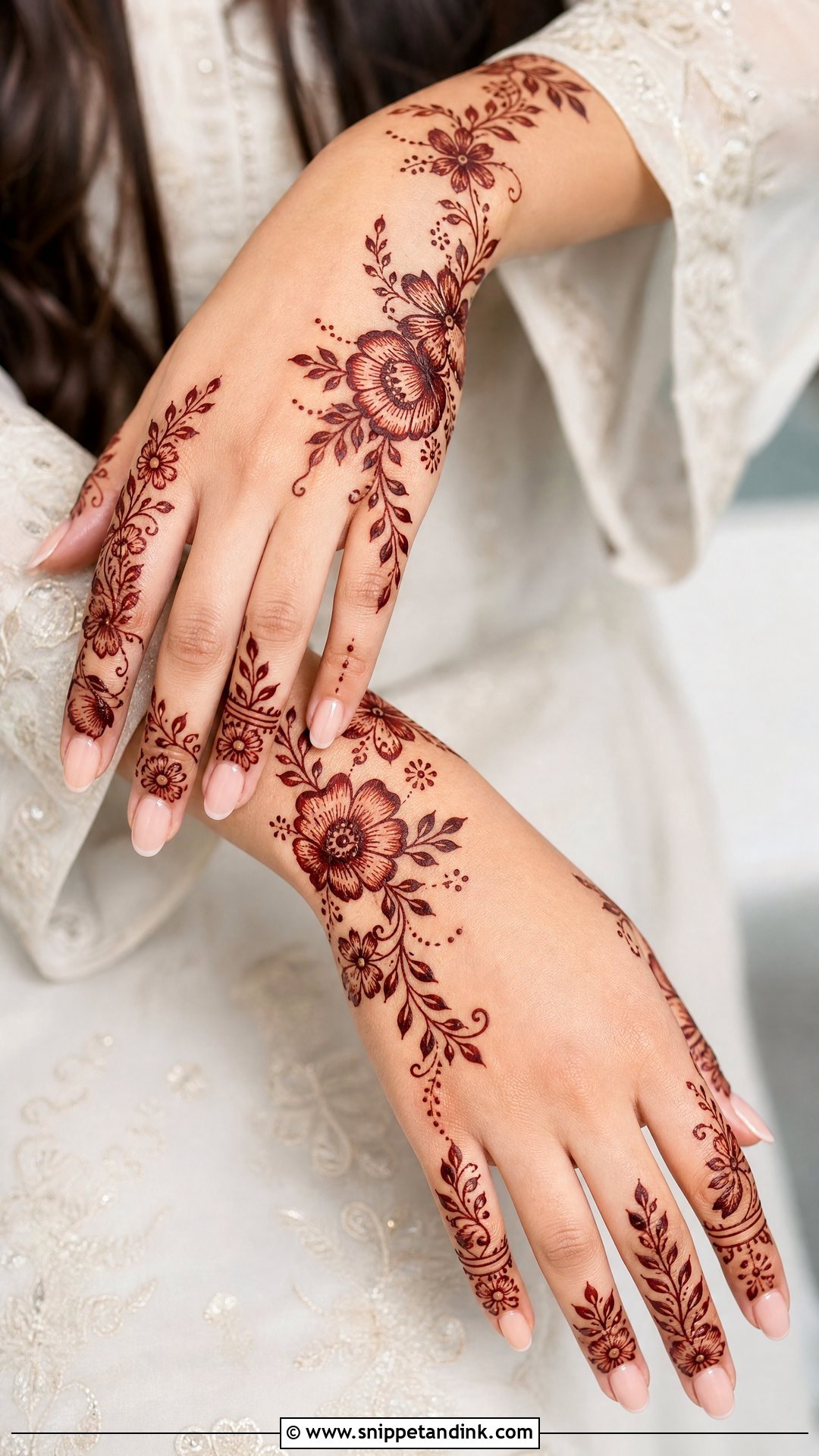 Dubai Khafif Floral Mehndi Design - Snippet and Ink - 30 Dubai Khafif Mehndi Designs