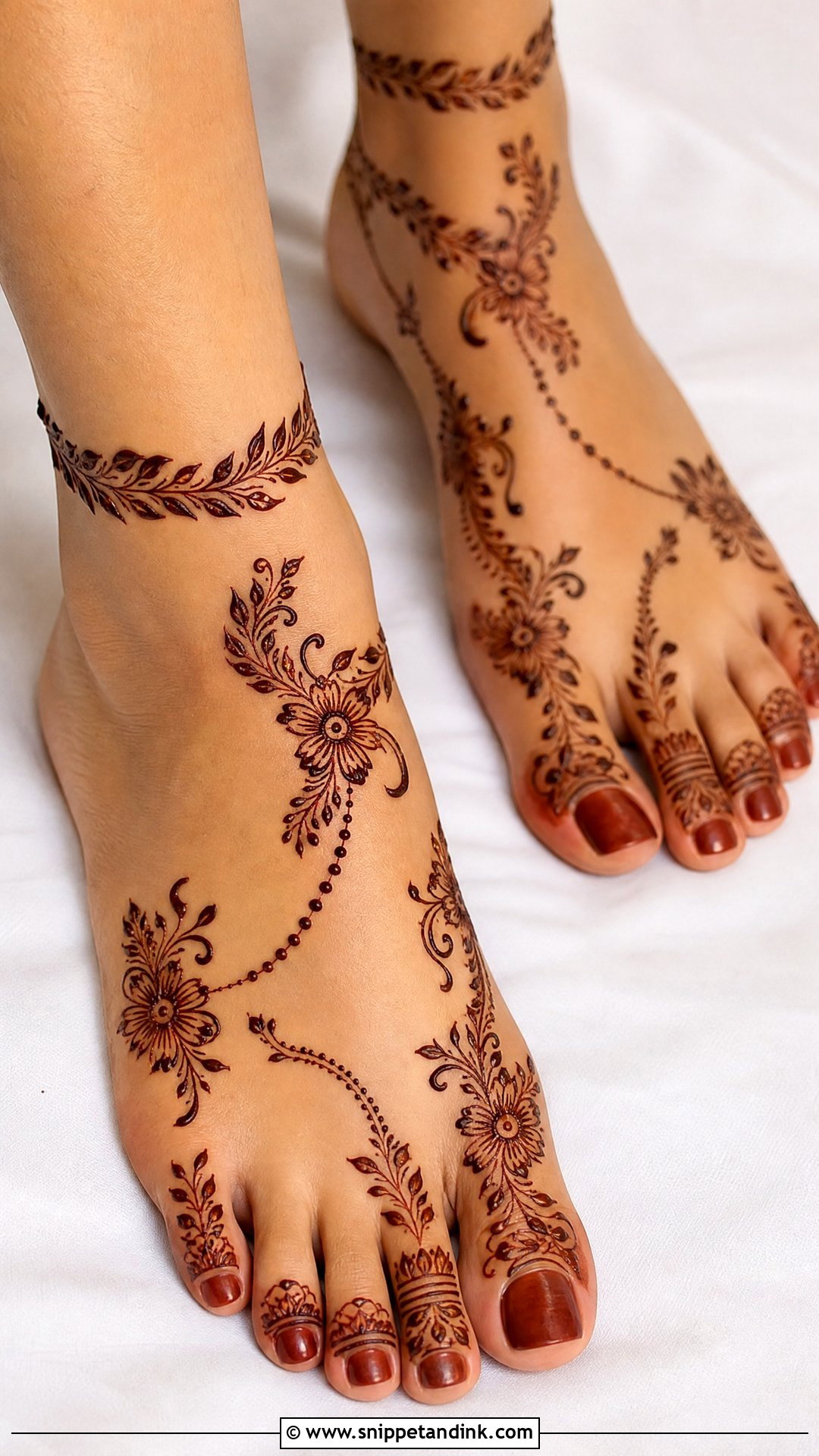 Dubai Khafif Foot Mehndi Design - Snippet and Ink - 30 Dubai Khafif Mehndi Designs