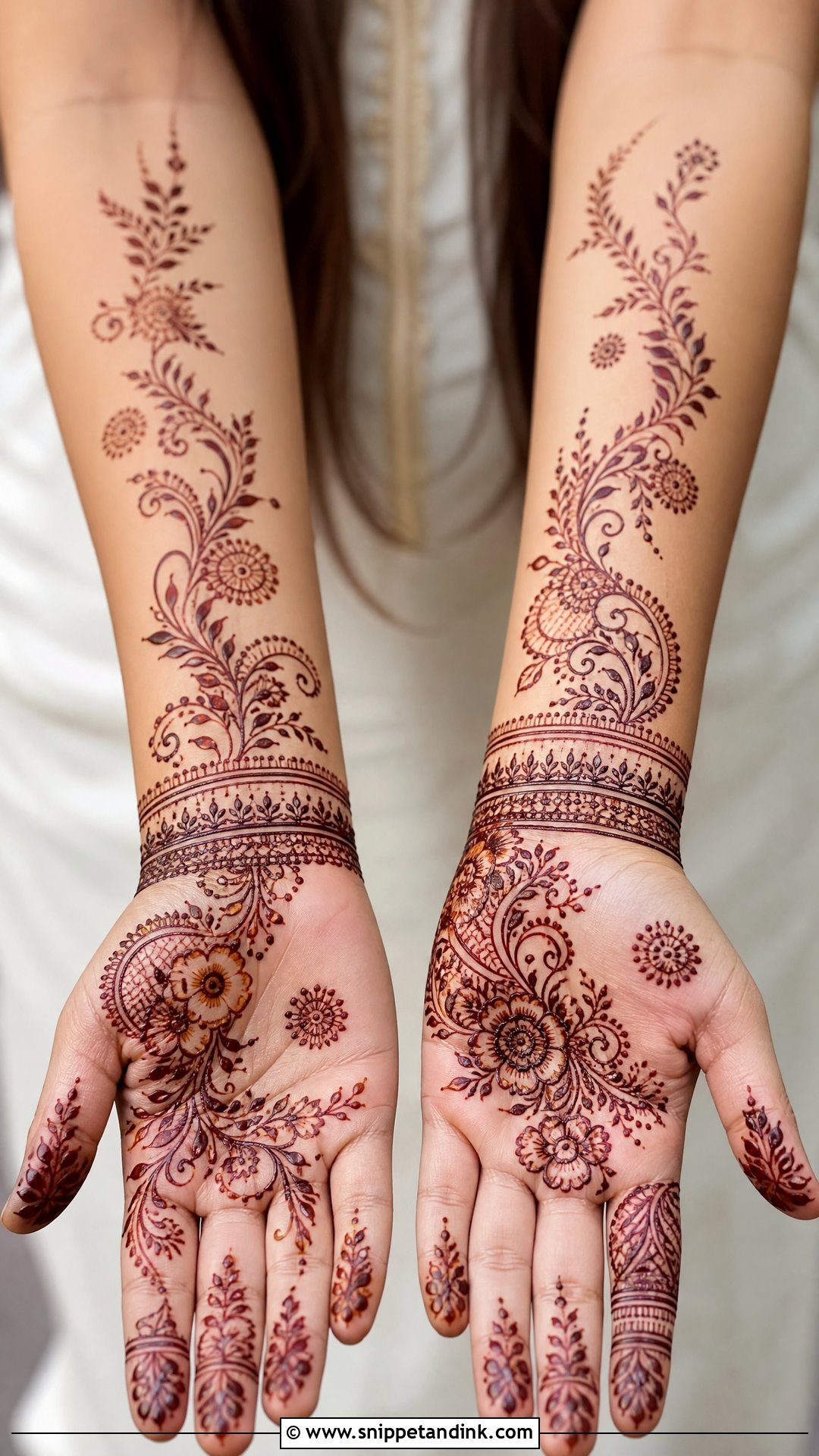 Dubai Khafif Forearm Mehndi Design - Snippet and Ink - 30 Dubai Khafif Mehndi Designs