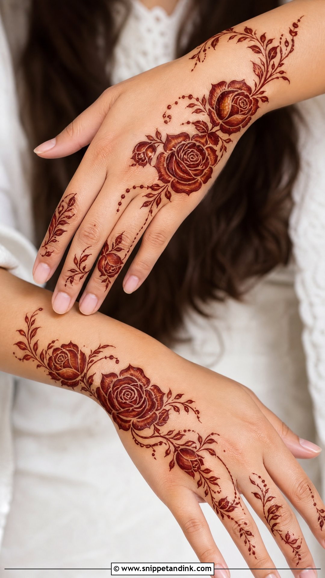 Dubai Khafif Rose Mehndi Design - Snippet and Ink - 30 Dubai Khafif Mehndi Designs