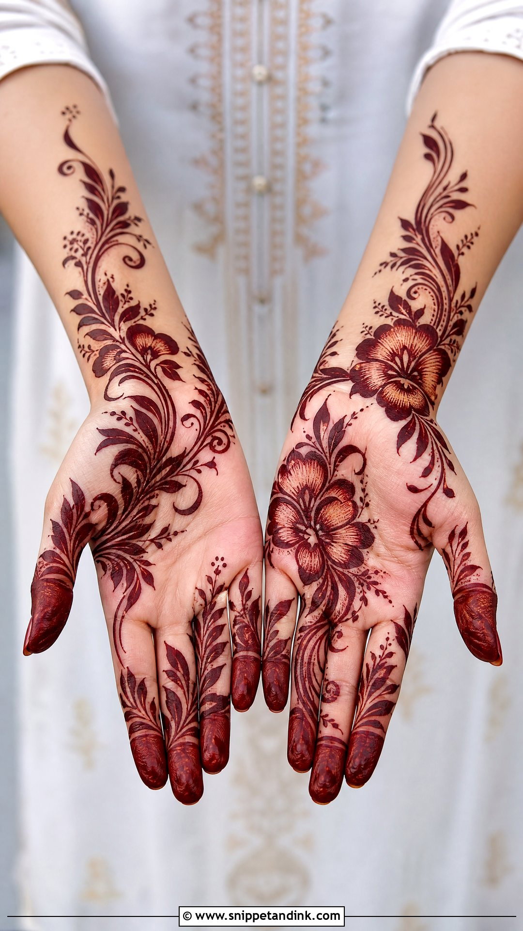 Dubai Khaleeji Front Hand Mehndi Design - Snippet and Ink - 20 Dubai Front Hand Mehndi Designs